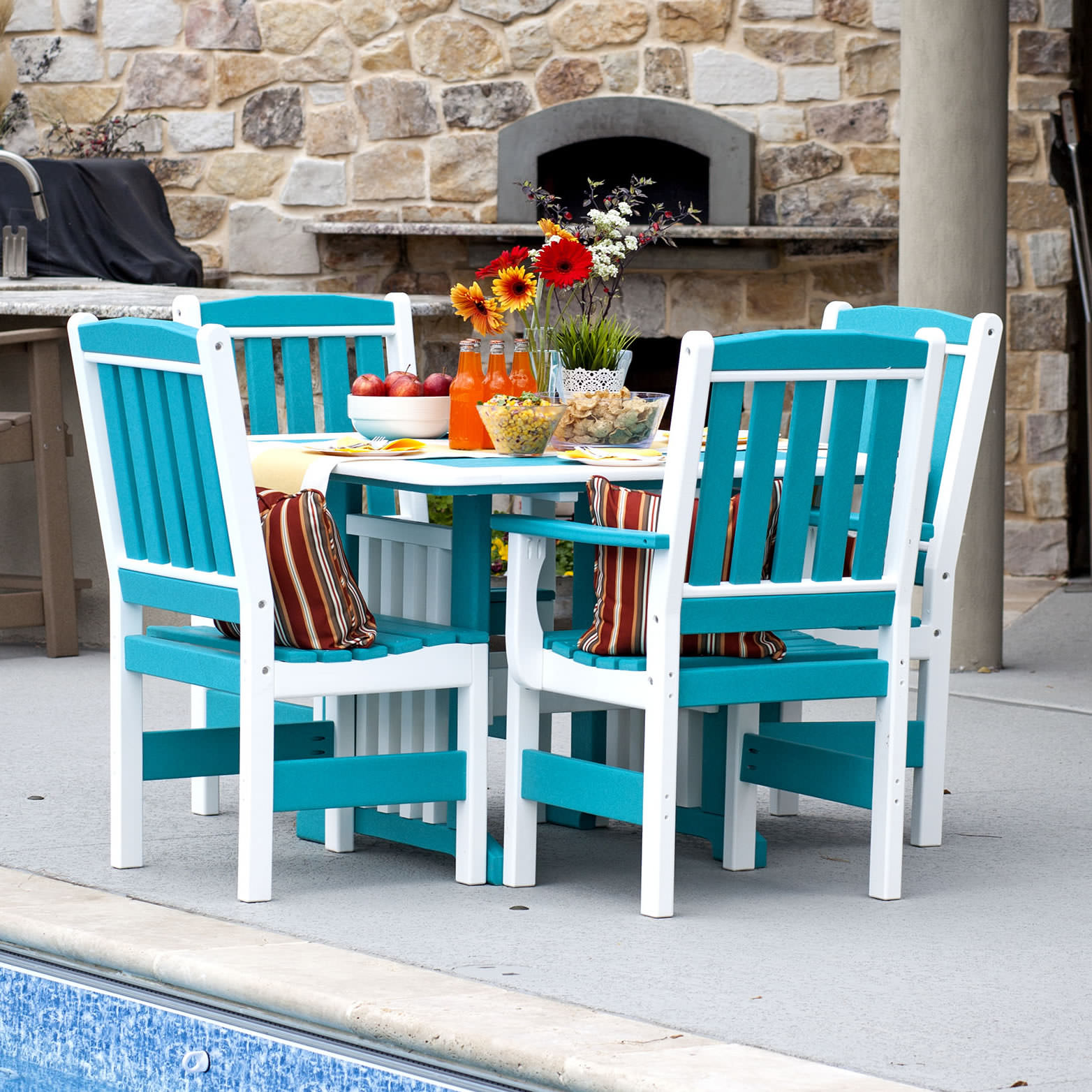 Amish Poly English Garden 5 pc Dining Set