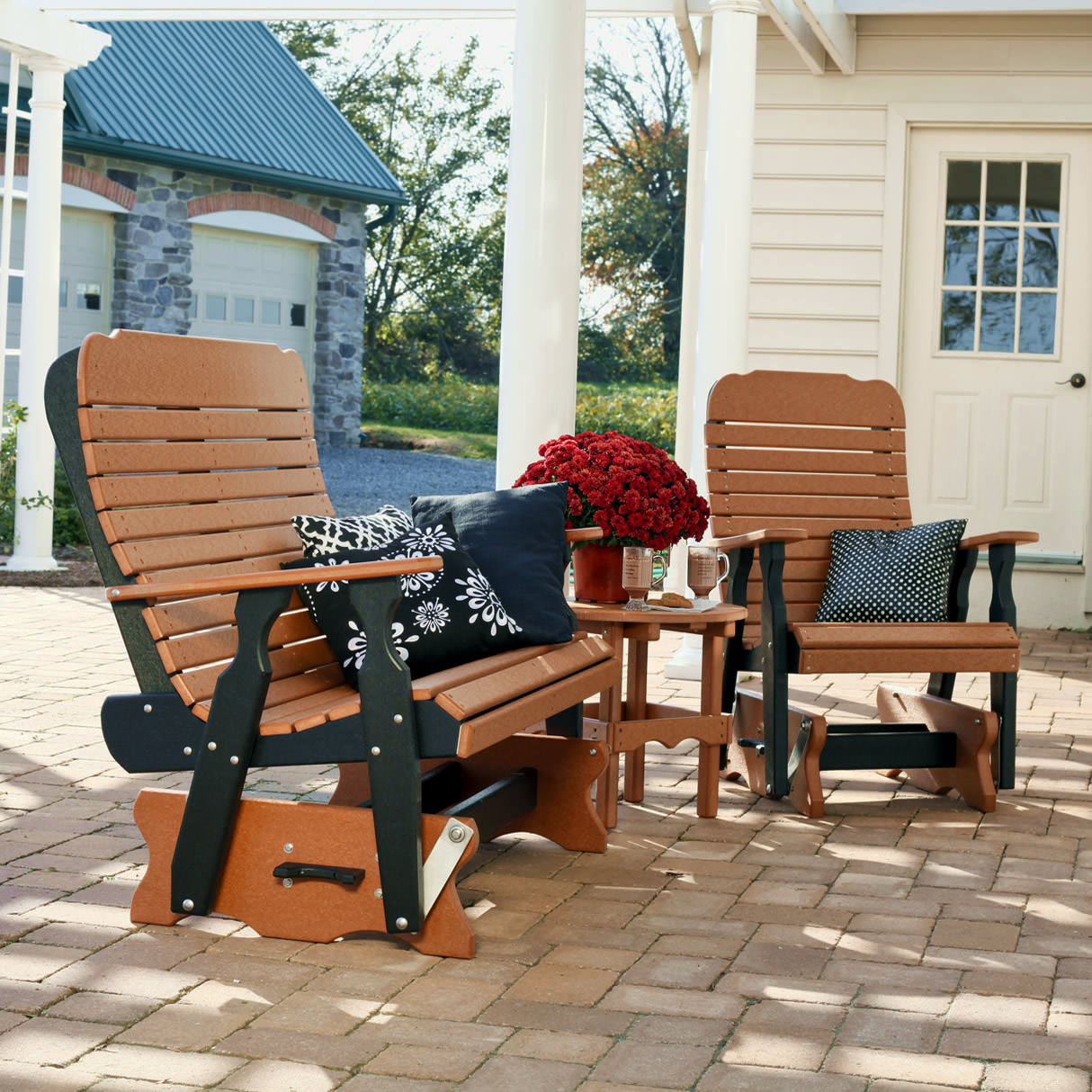 Amish Poly Easy Glider Conversation Set