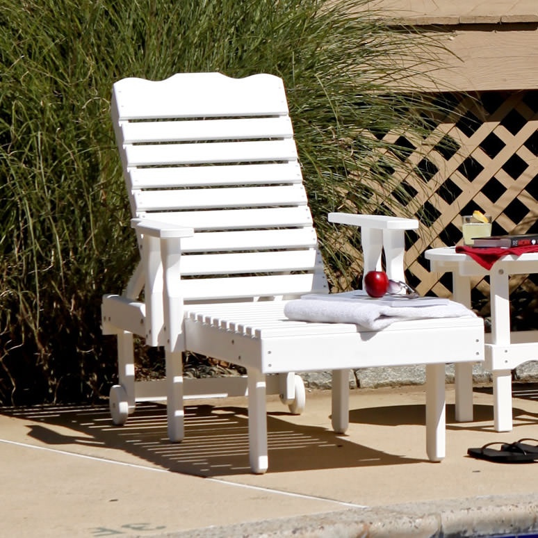 Amish Poly Chaise Lounge with Arms