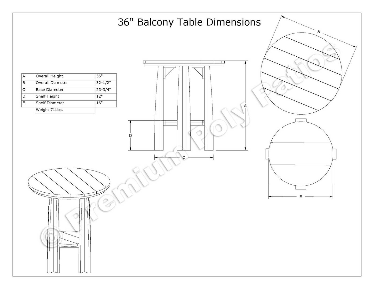 Luxcraft Plain Balcony Glider 3 pc Terrace Set