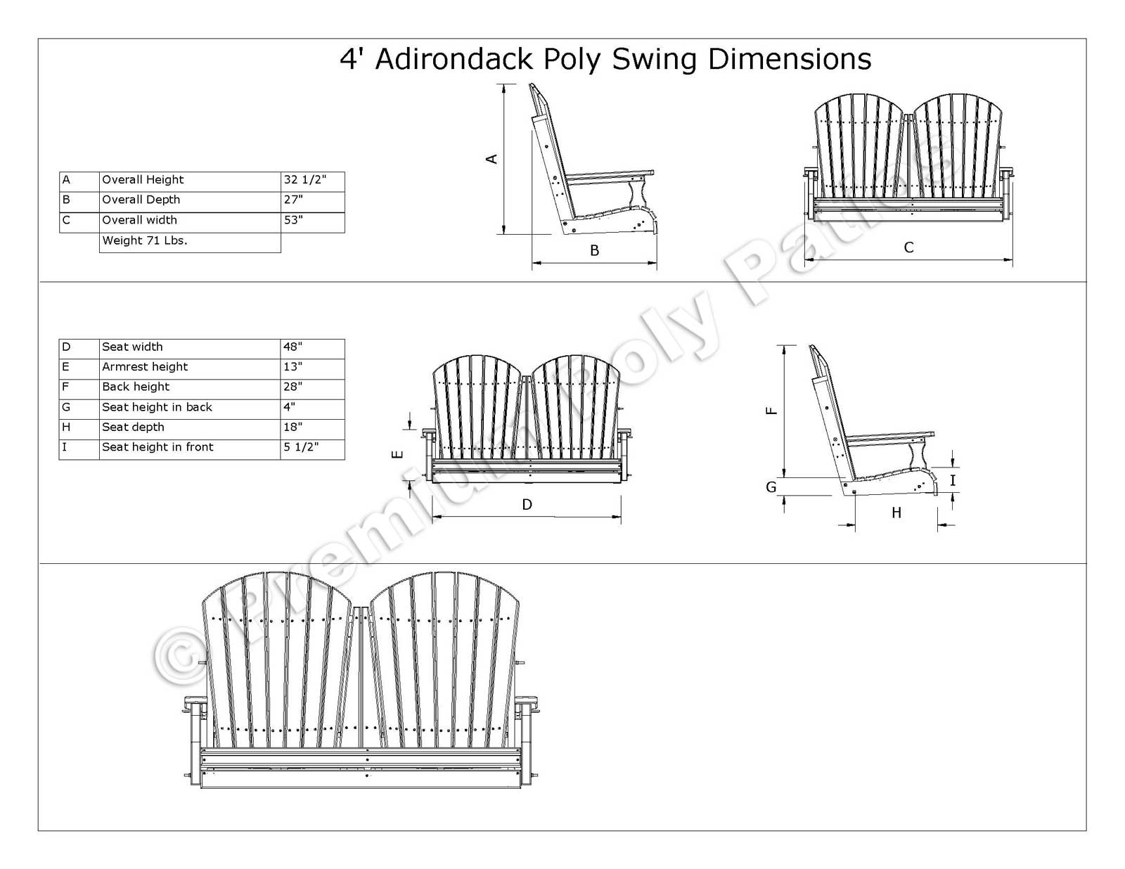 Luxcraft Adirondack 4 ft Swing