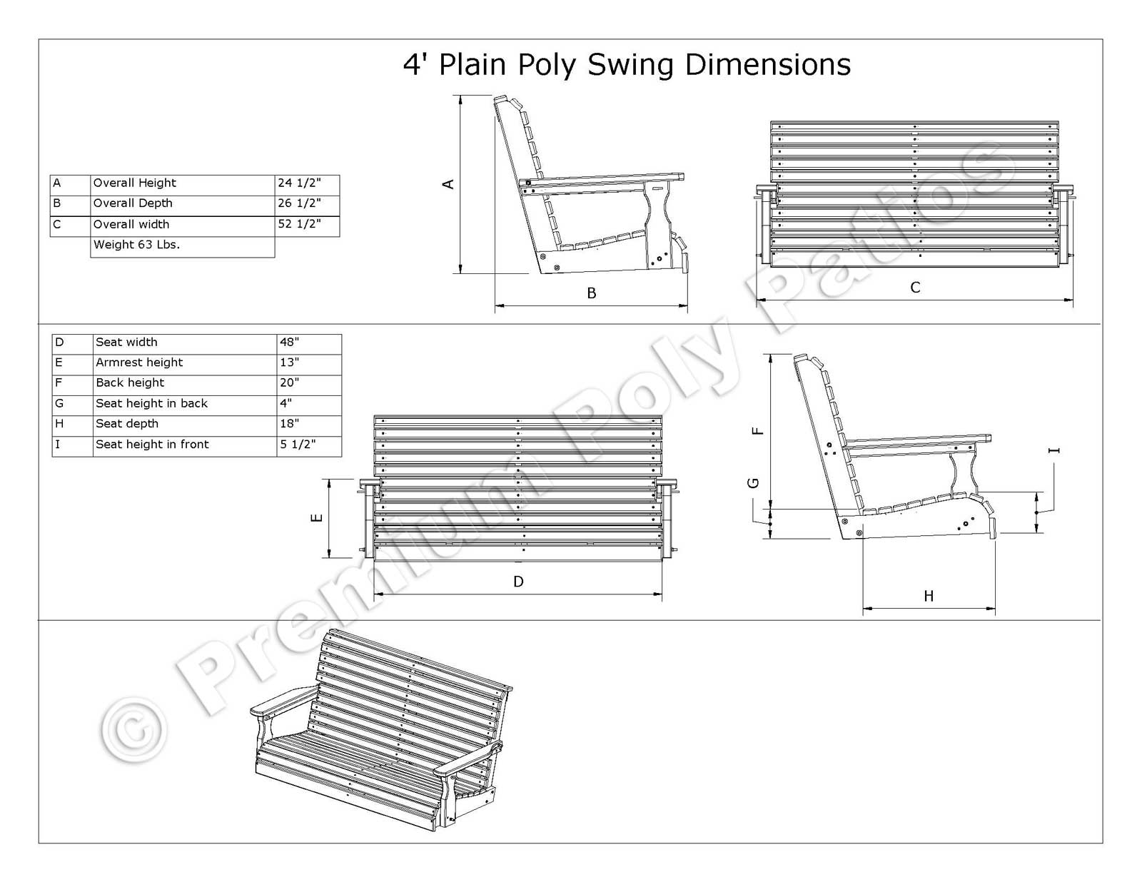 Luxcraft Plain 4 ft Swing