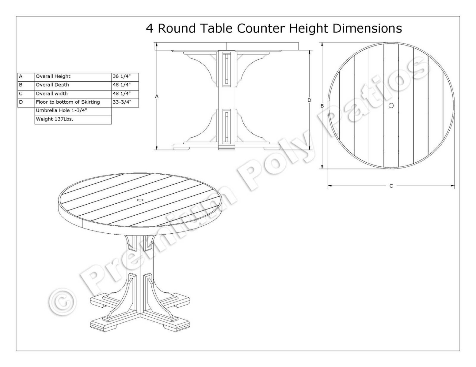 Luxcraft Island Counter 5 Pc Set