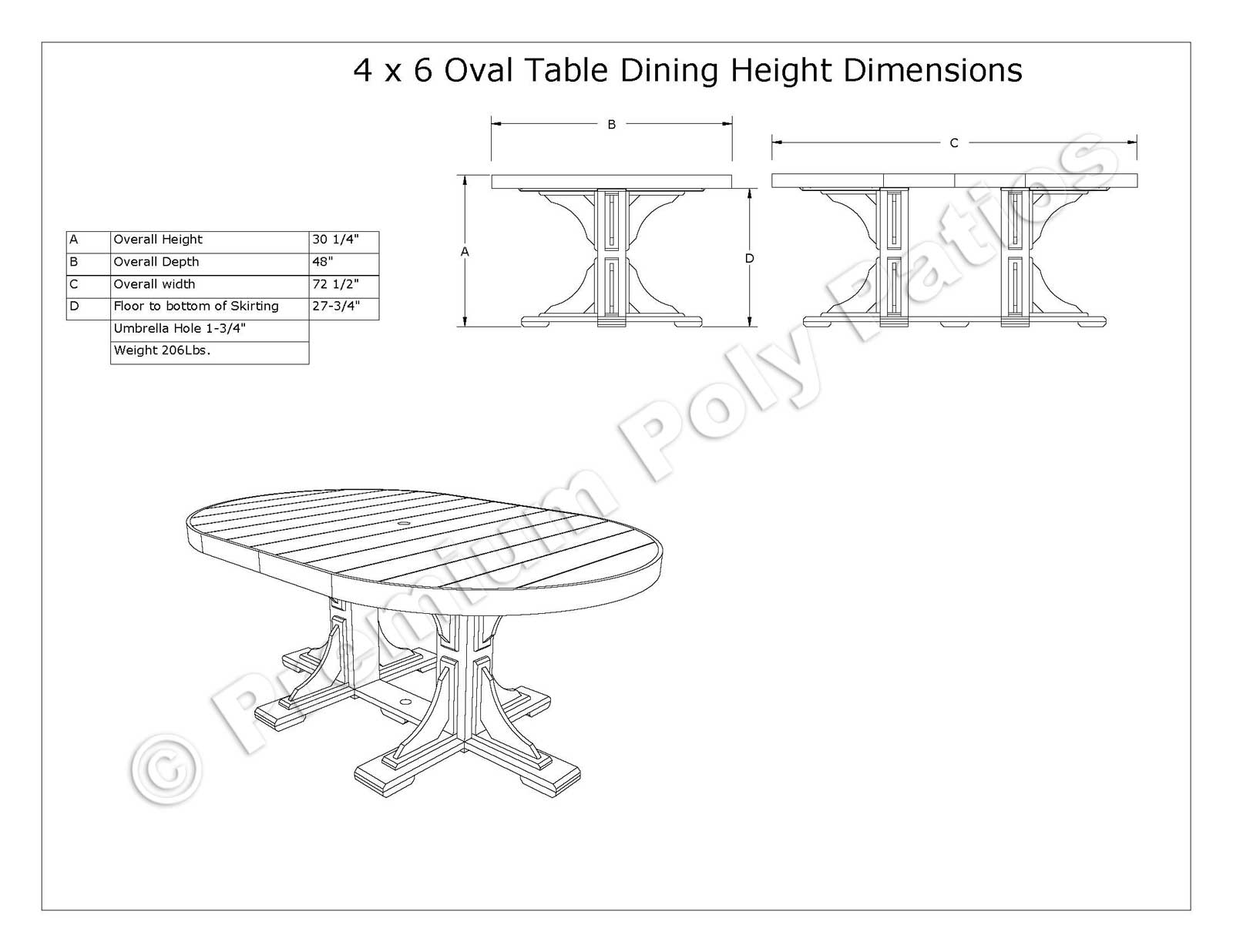 Luxcraft Oval Picnic Dining Set