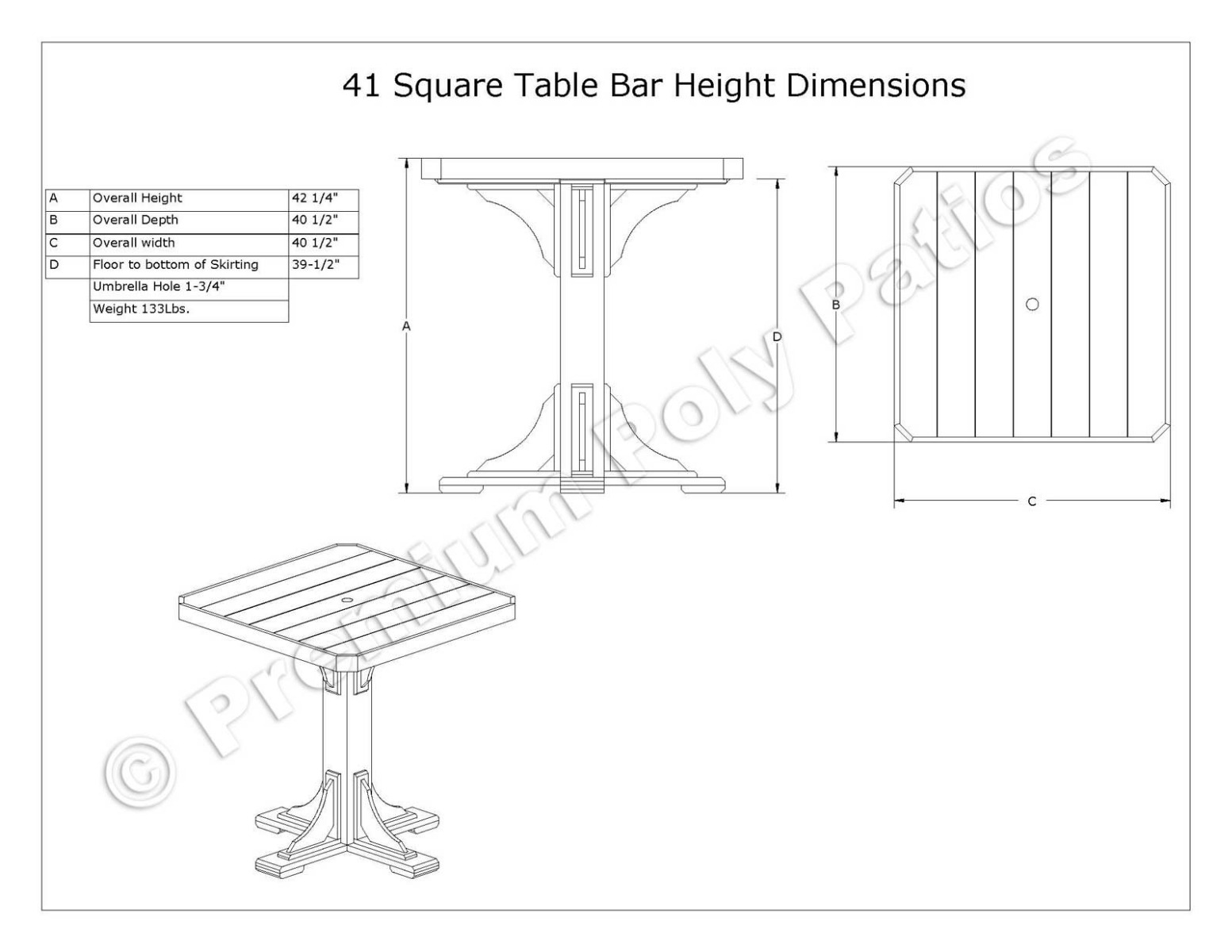 Luxcraft Swivel Adirondack 3 pc Bar Set