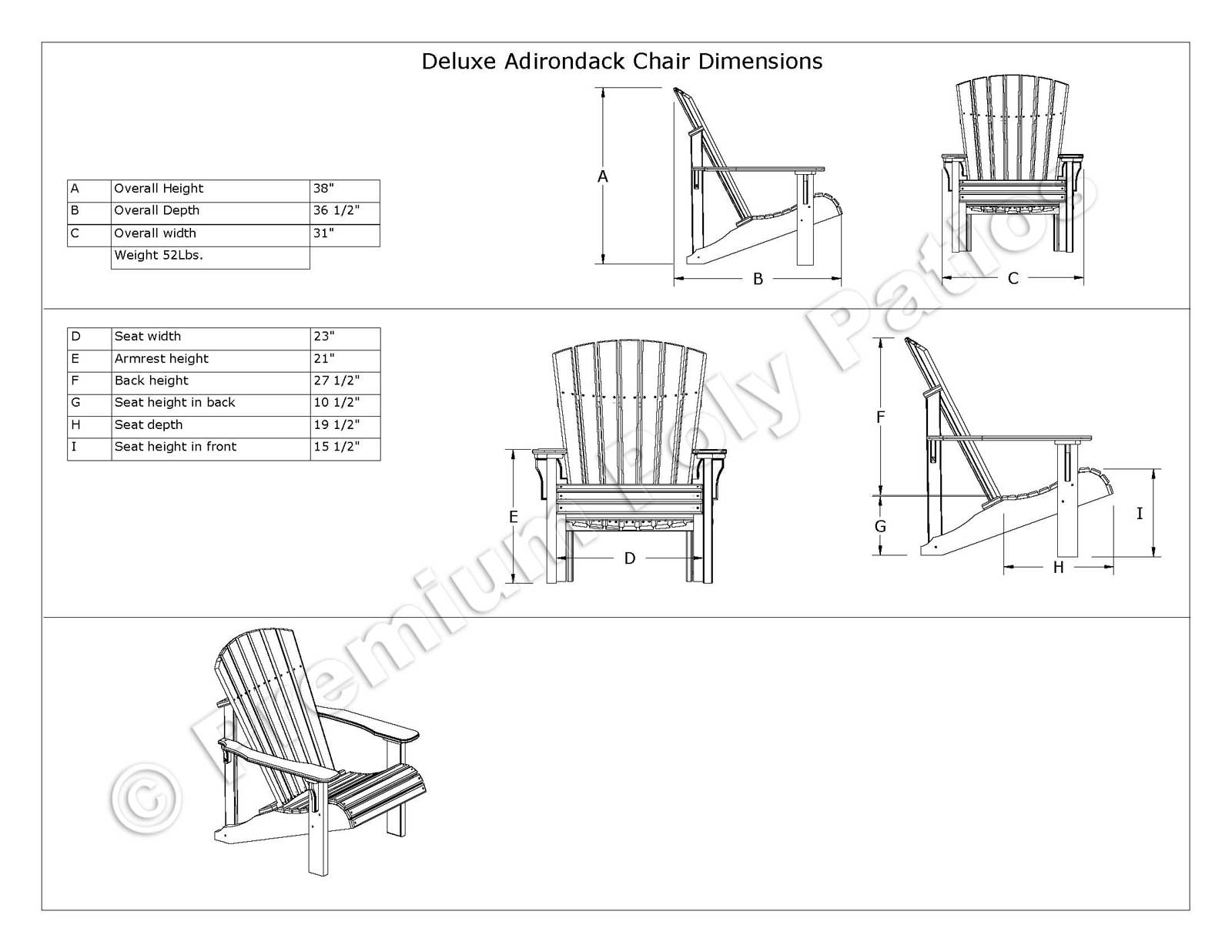 Luxcraft Deluxe Adirondack Chair