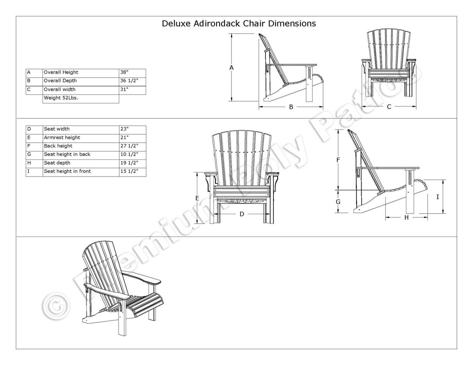 Luxcraft Deluxe Adirondack 2 pc Seating Set