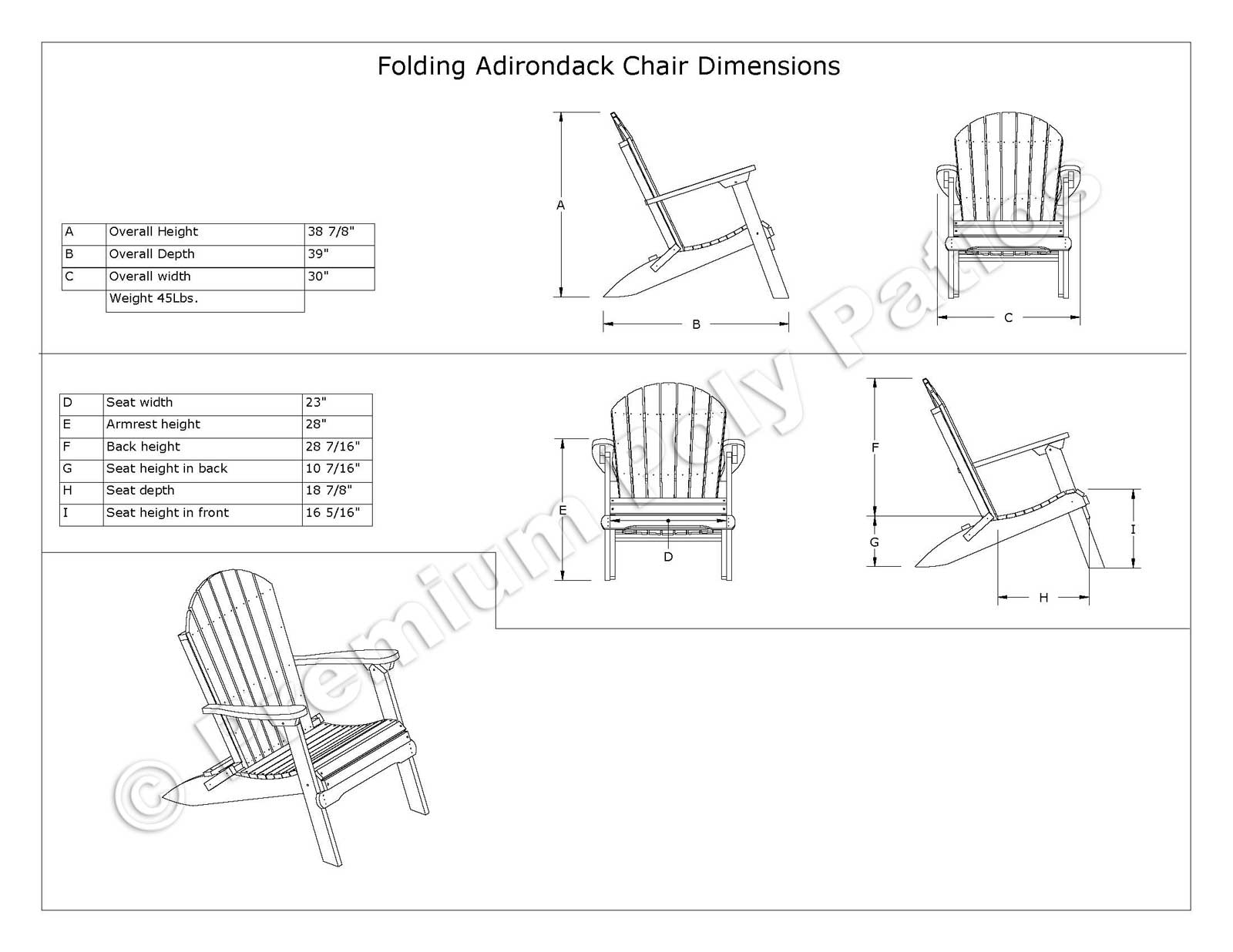 Luxcraft Folding Adirondack Chair