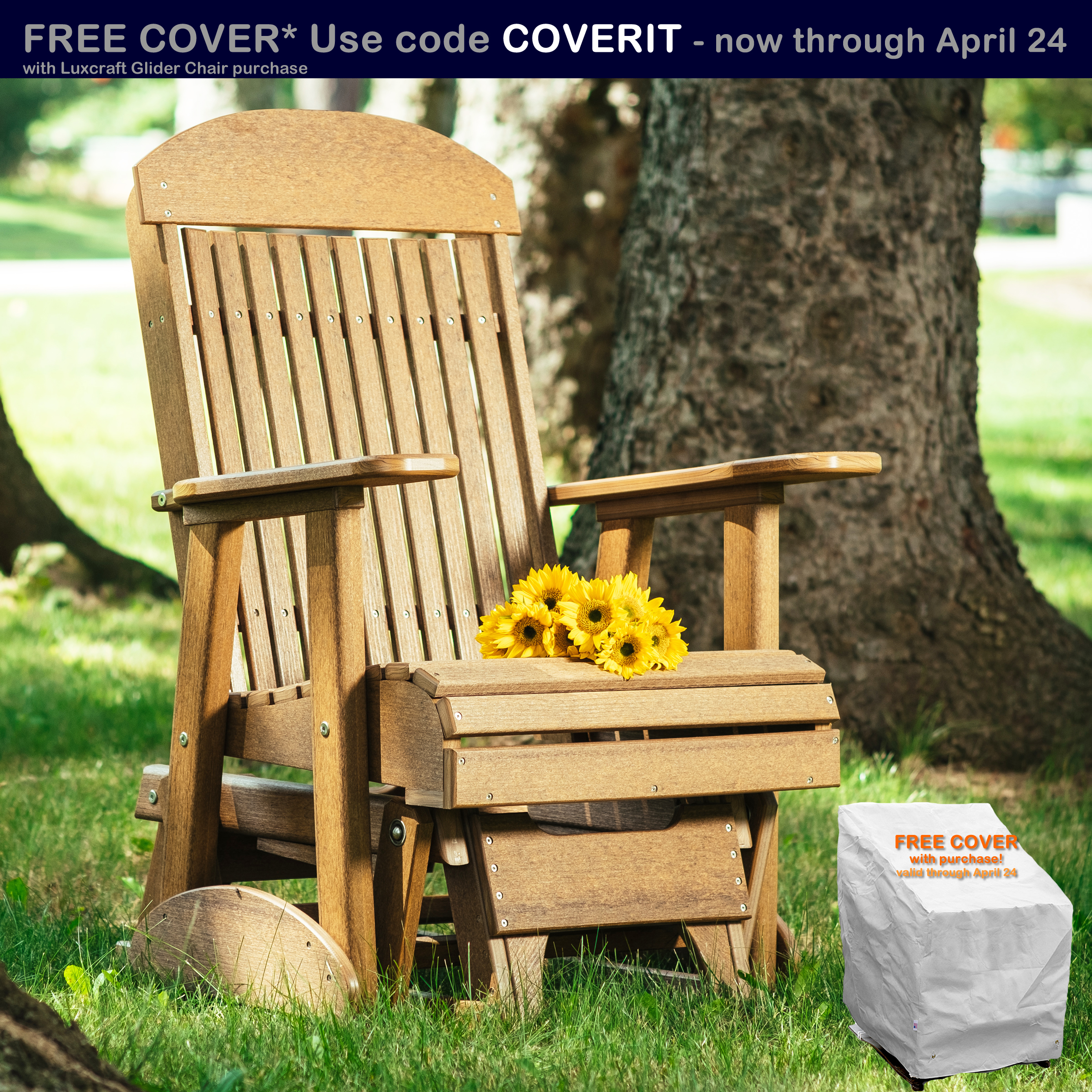 Luxcraft Classic Highback 2 ft Poly Glider