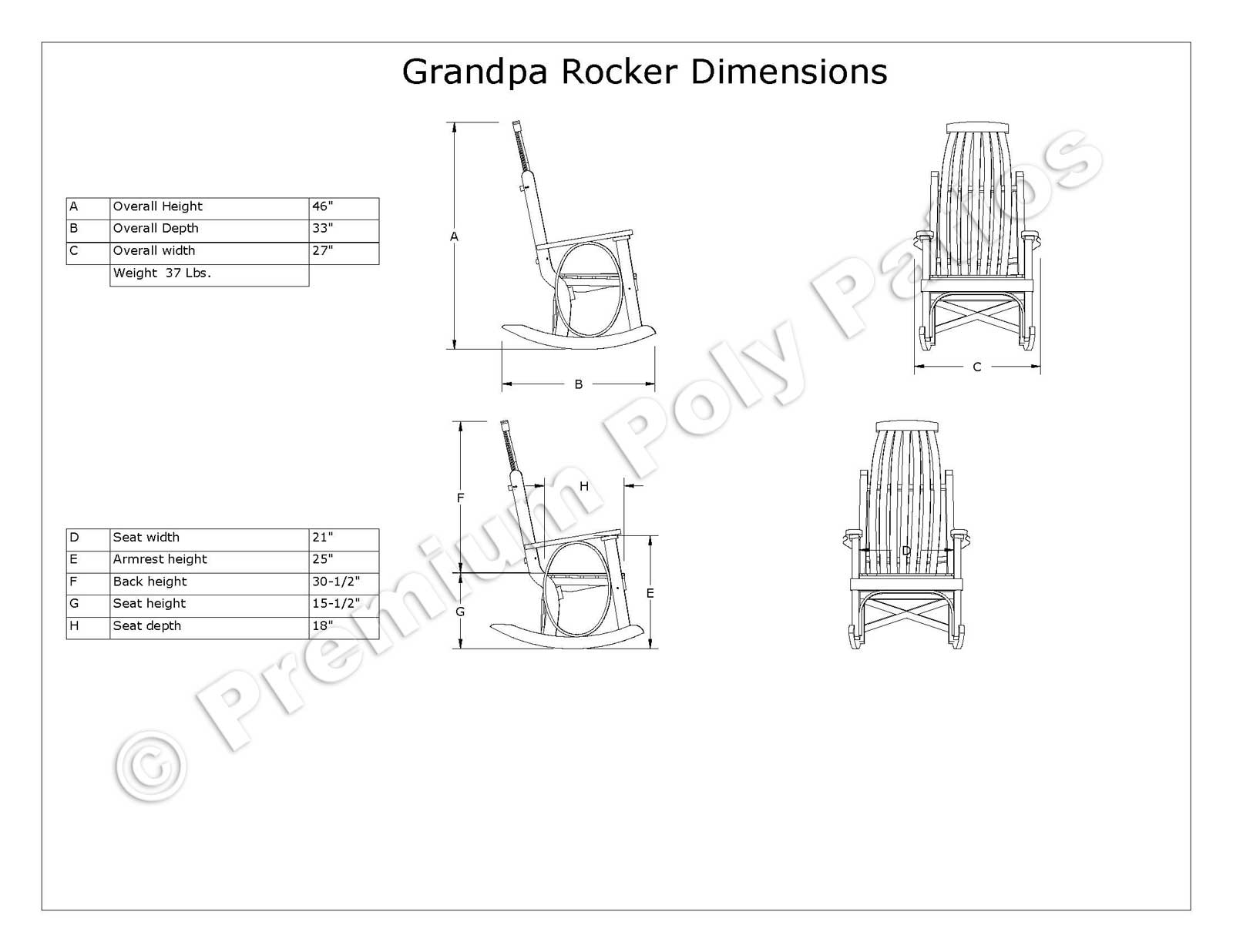 Luxcraft Grandpa's Rocker-Sold in Pairs