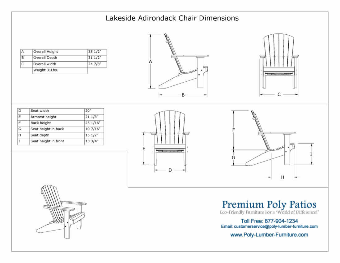 Luxcraft Deluxe Adirondack 4 pc Seating Group