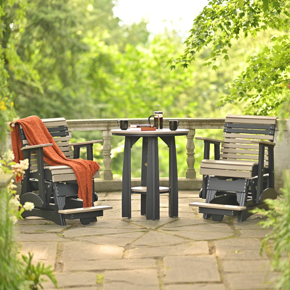 Luxcraft Plain Balcony Glider 3 pc Terrace Set