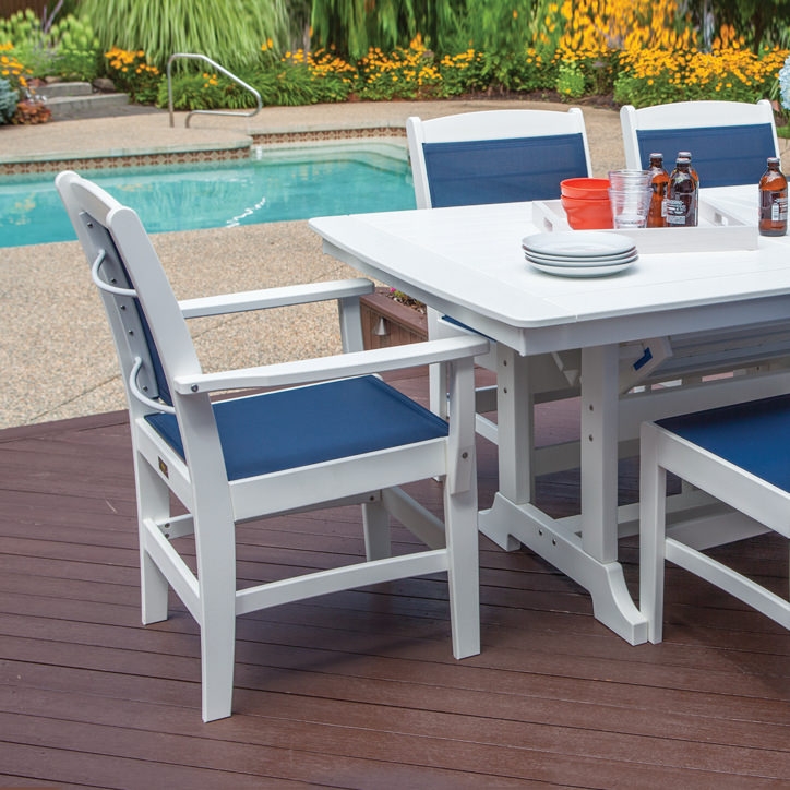Malibu Outdoor Maywood Sling Dining Arm Chair - (Sold in Pairs)