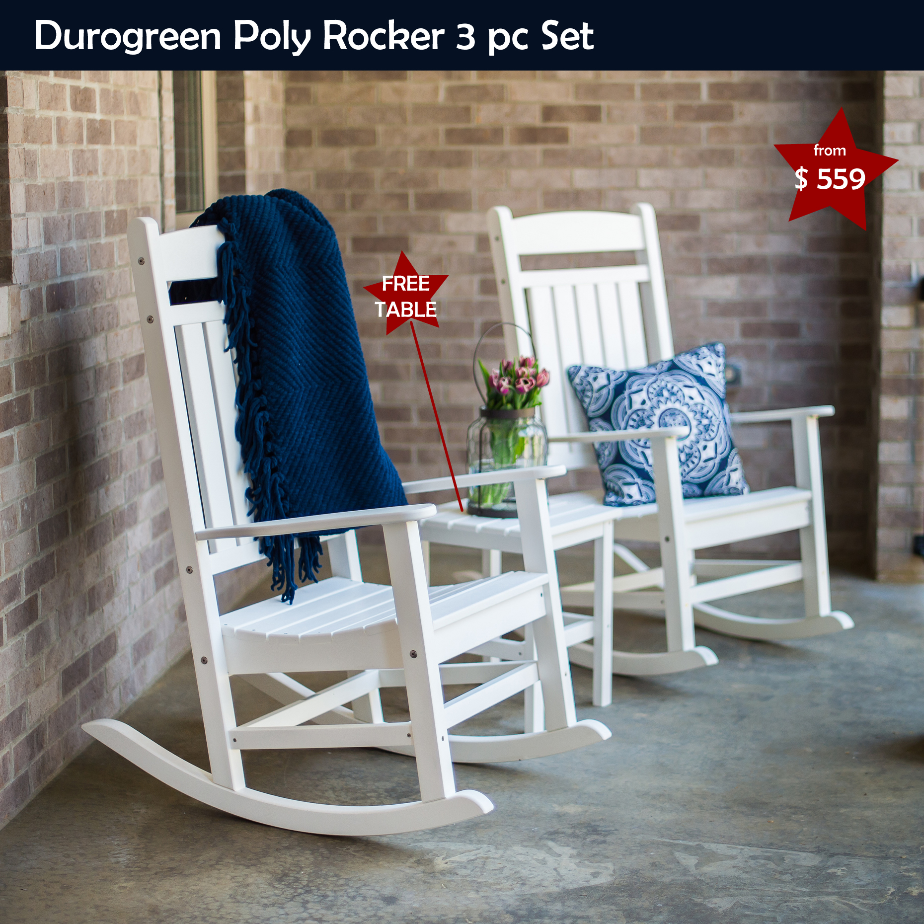 Durogreen™ Classic Poly Rocker Seating Set