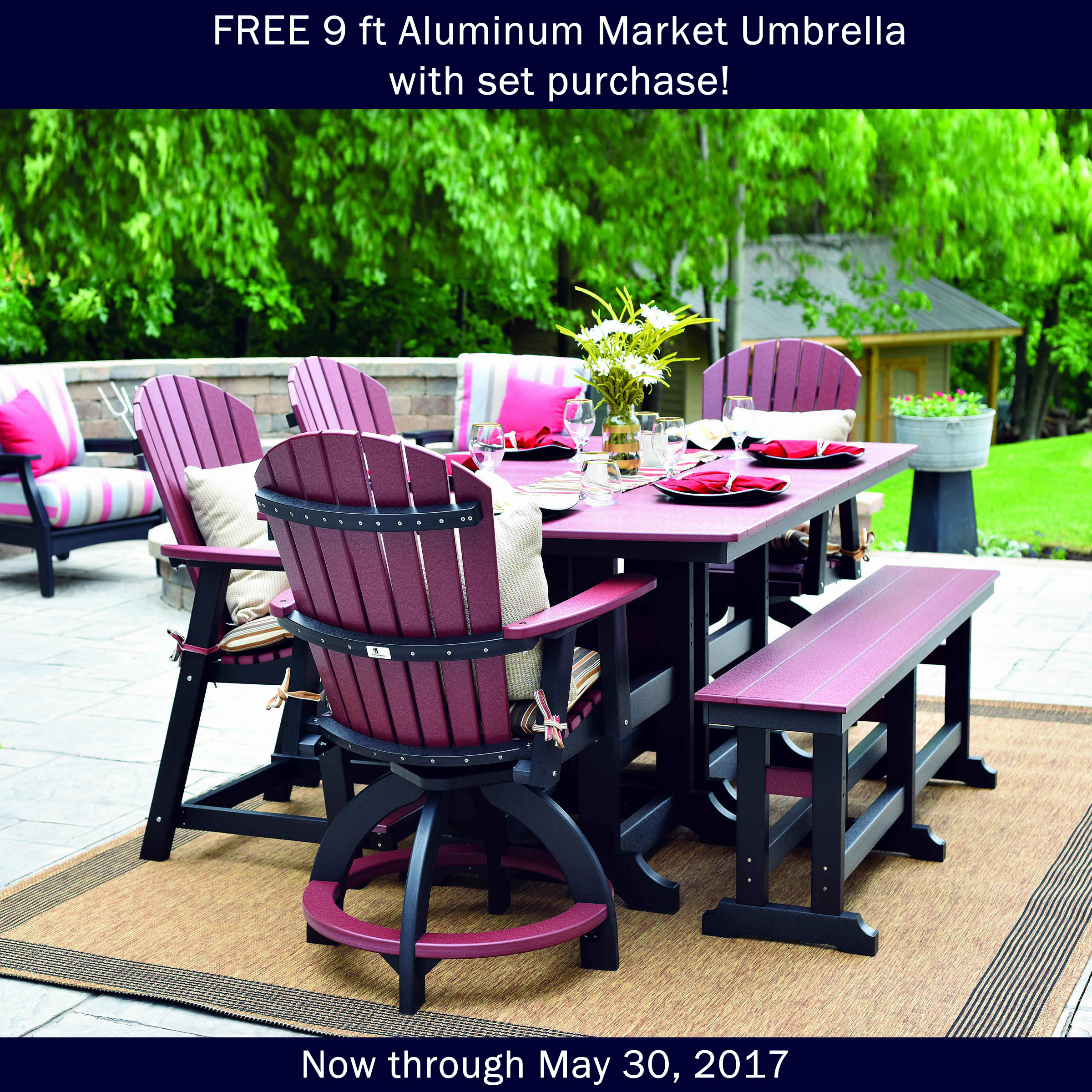 Berlin Gardens Comfo-Back Picnic Counter Set