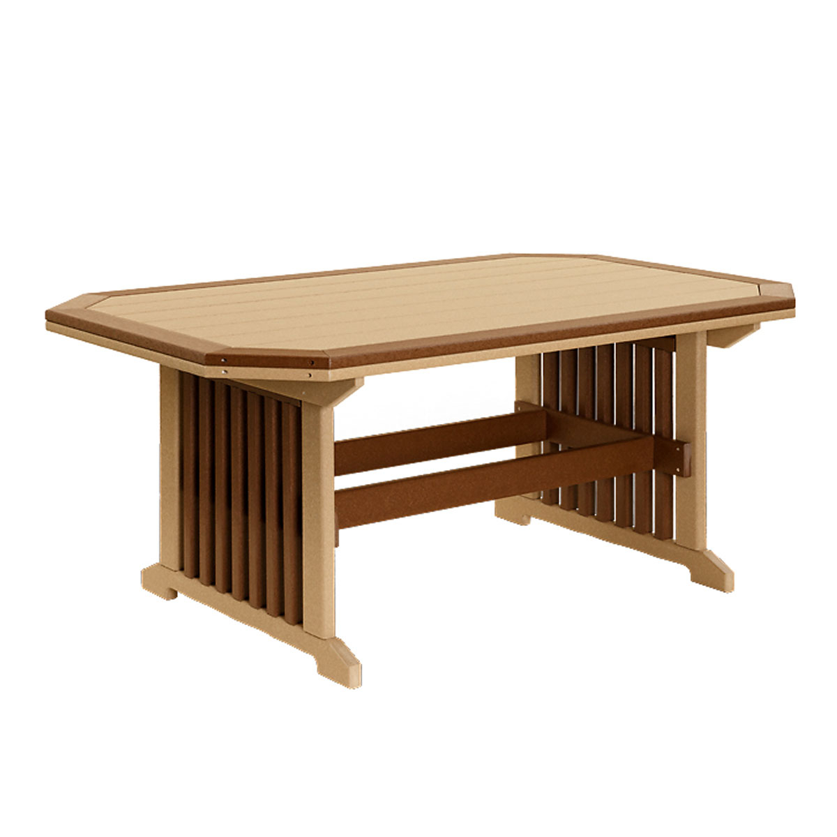 Finch Amish Poly 35 in x 96 in Mission Table w/ Border