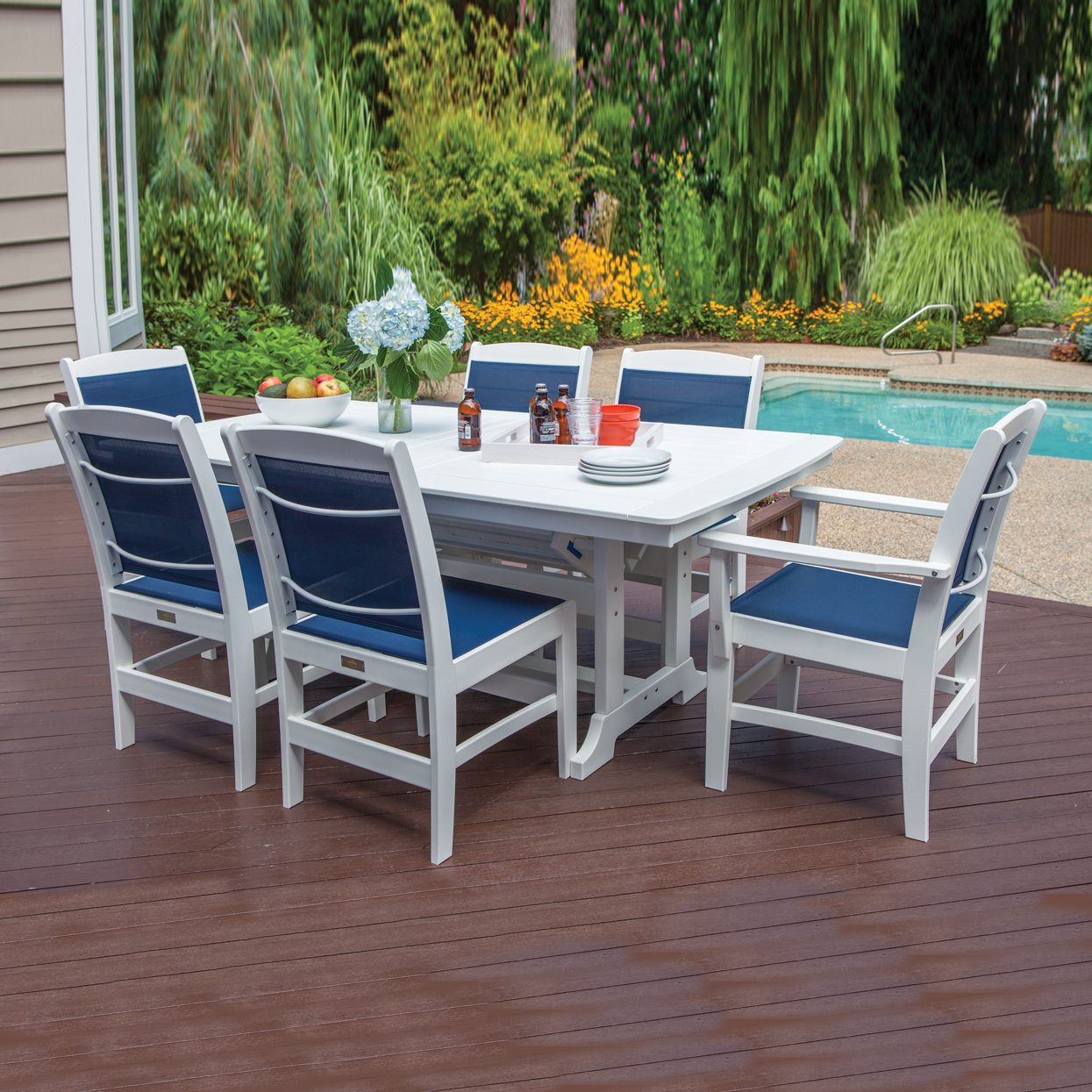 Malibu Outdoor Napa Sling 7 Pc Dining Set