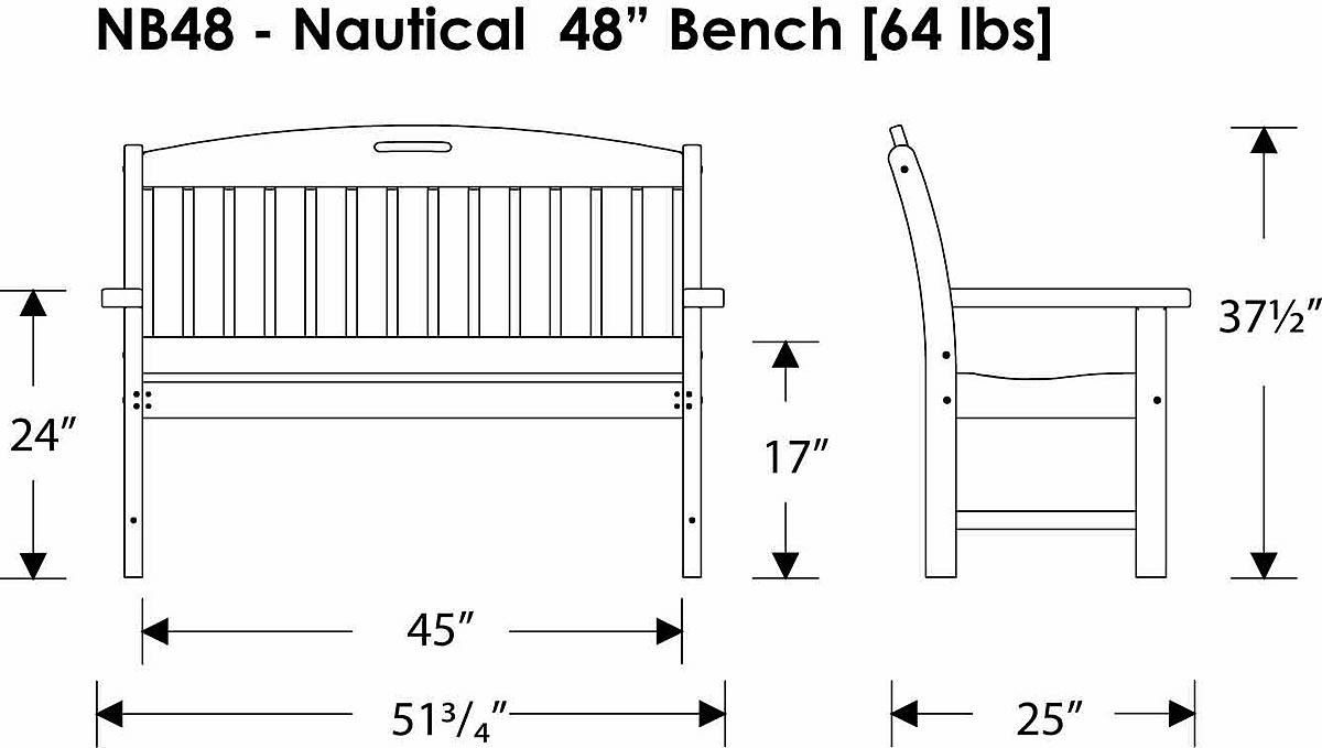 POLYWOOD Nautical 48 in Bench