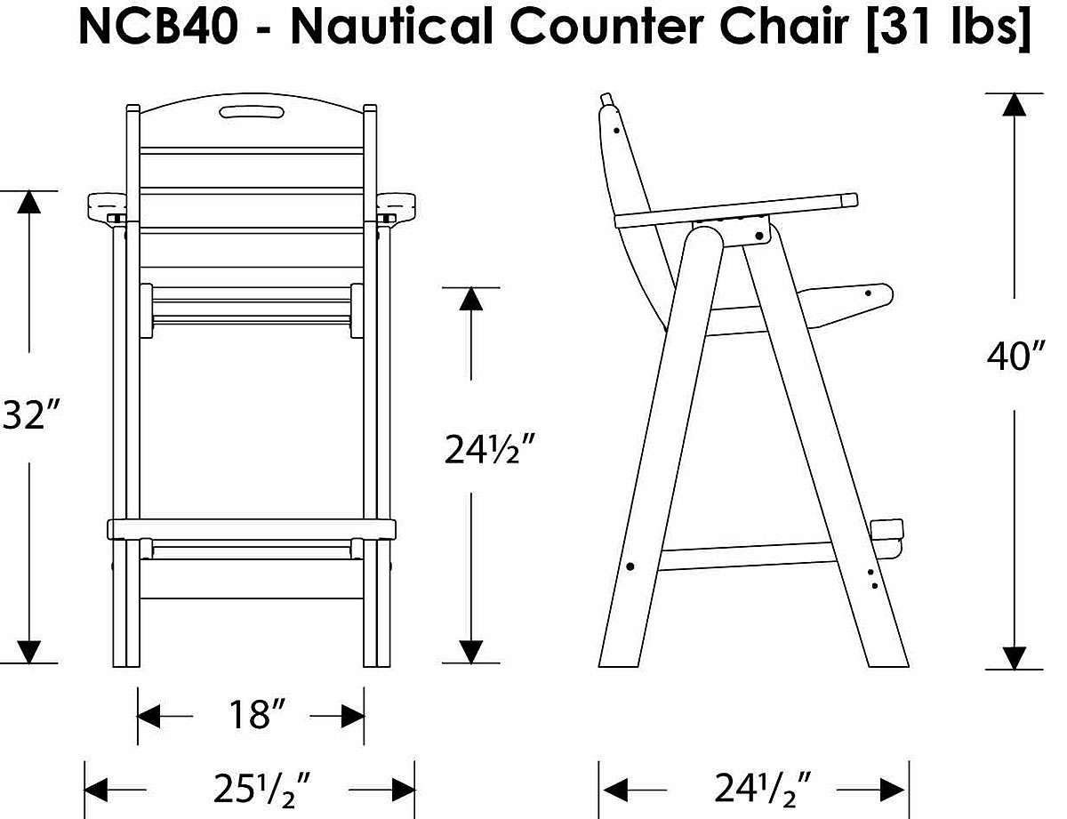 POLYWOOD Nautical Bistro Set