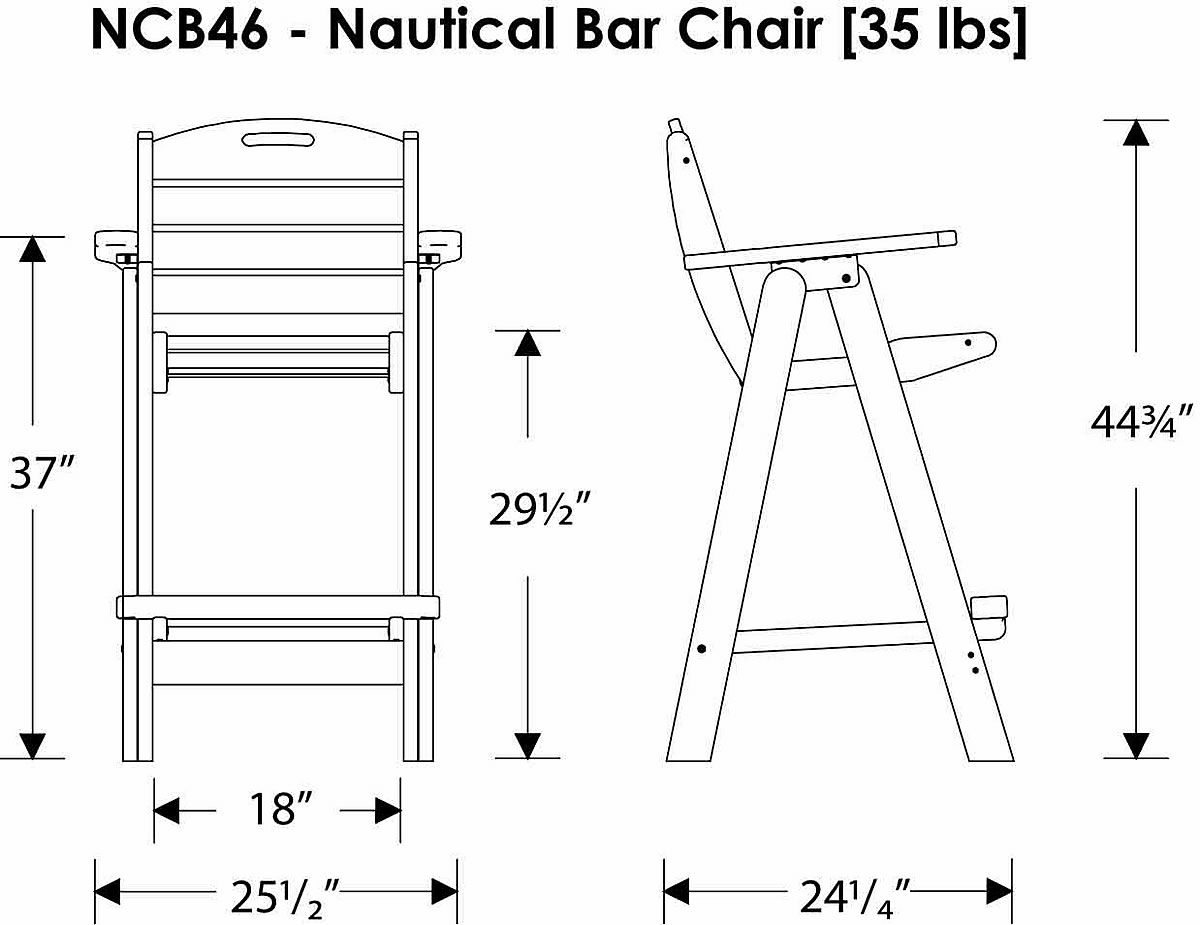 POLYWOOD Nautical Bar Table Set