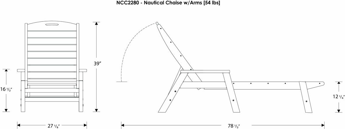POLYWOOD Nautical Chaise Lounge