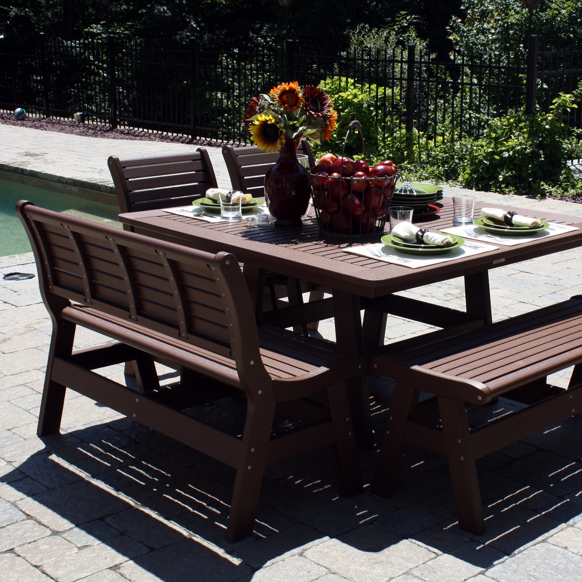  Chairs and Backless Bench