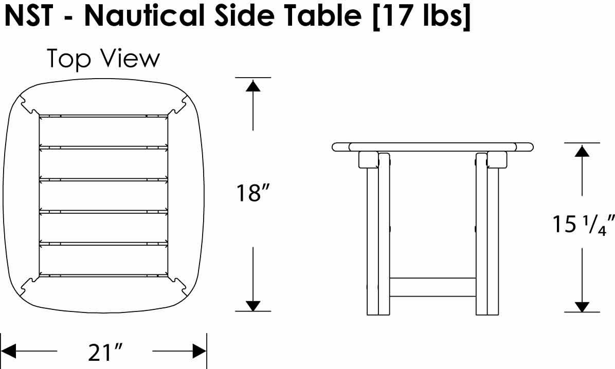 POLYWOOD Nautical 21 x 18 In Side Table