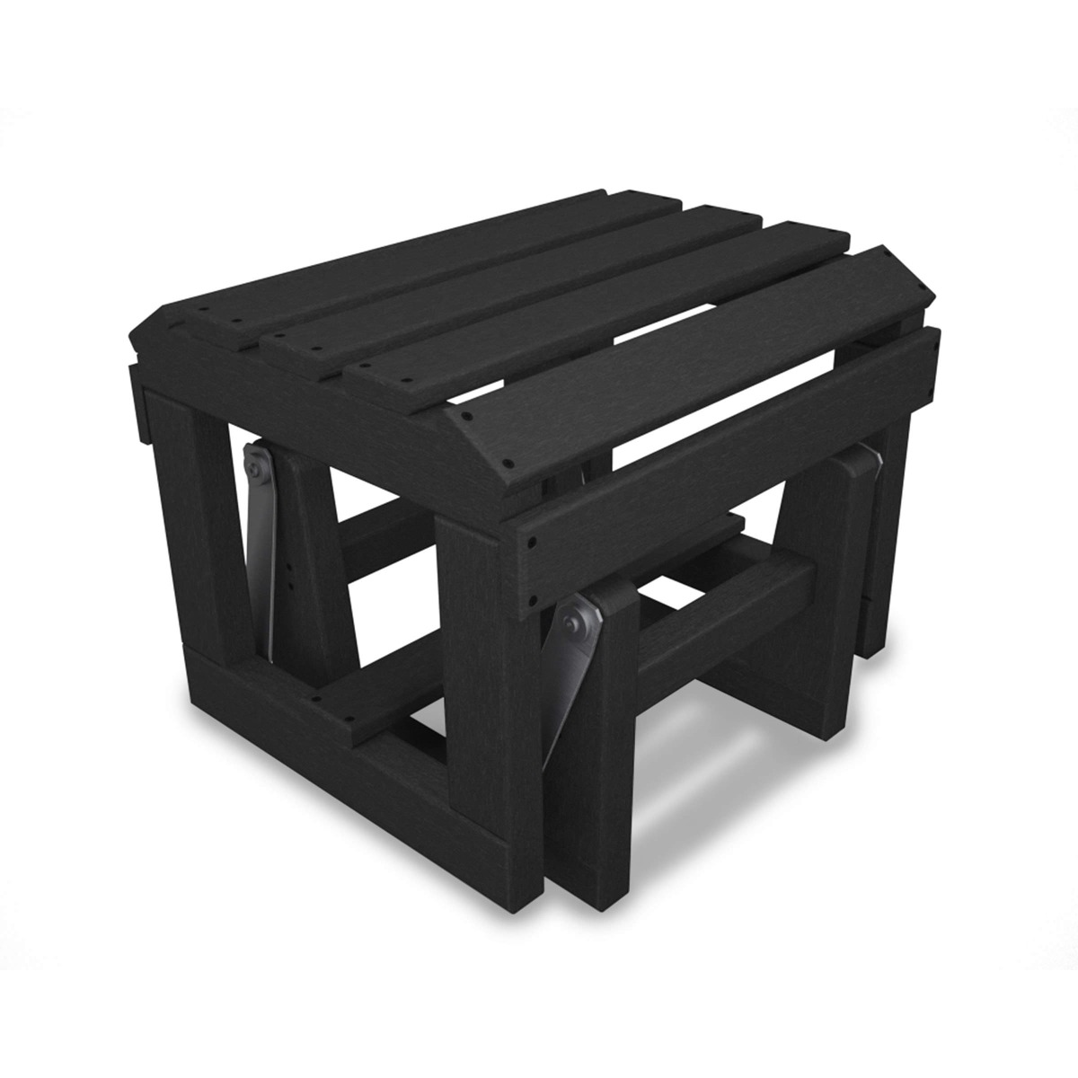 POLYWOOD Adirondack Glider Chair & Ottoman Outdoor Seating Set