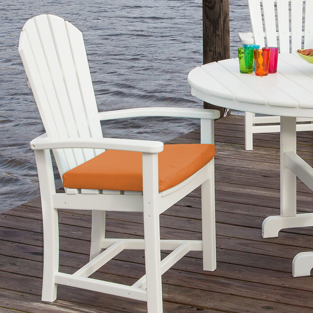 POLYWOOD 17.5 x 16.25 in w Palm Coast Dining Chair Seat Cushion