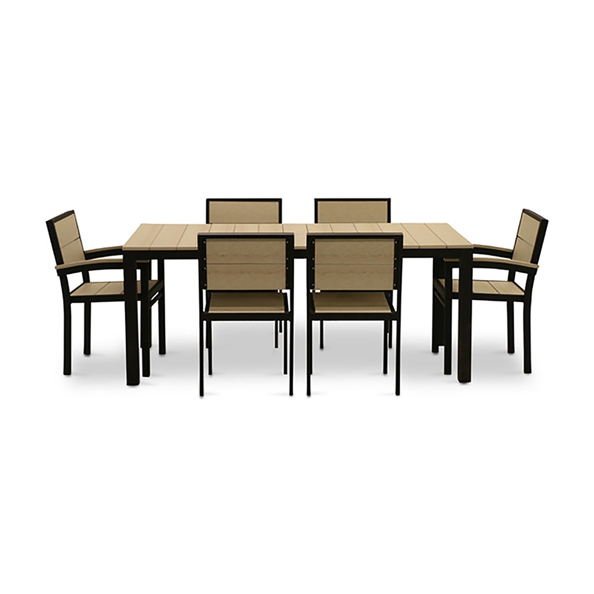 Durogreen Park City Modern Outdoor 72 Rectangular 7 Piece Dining Set