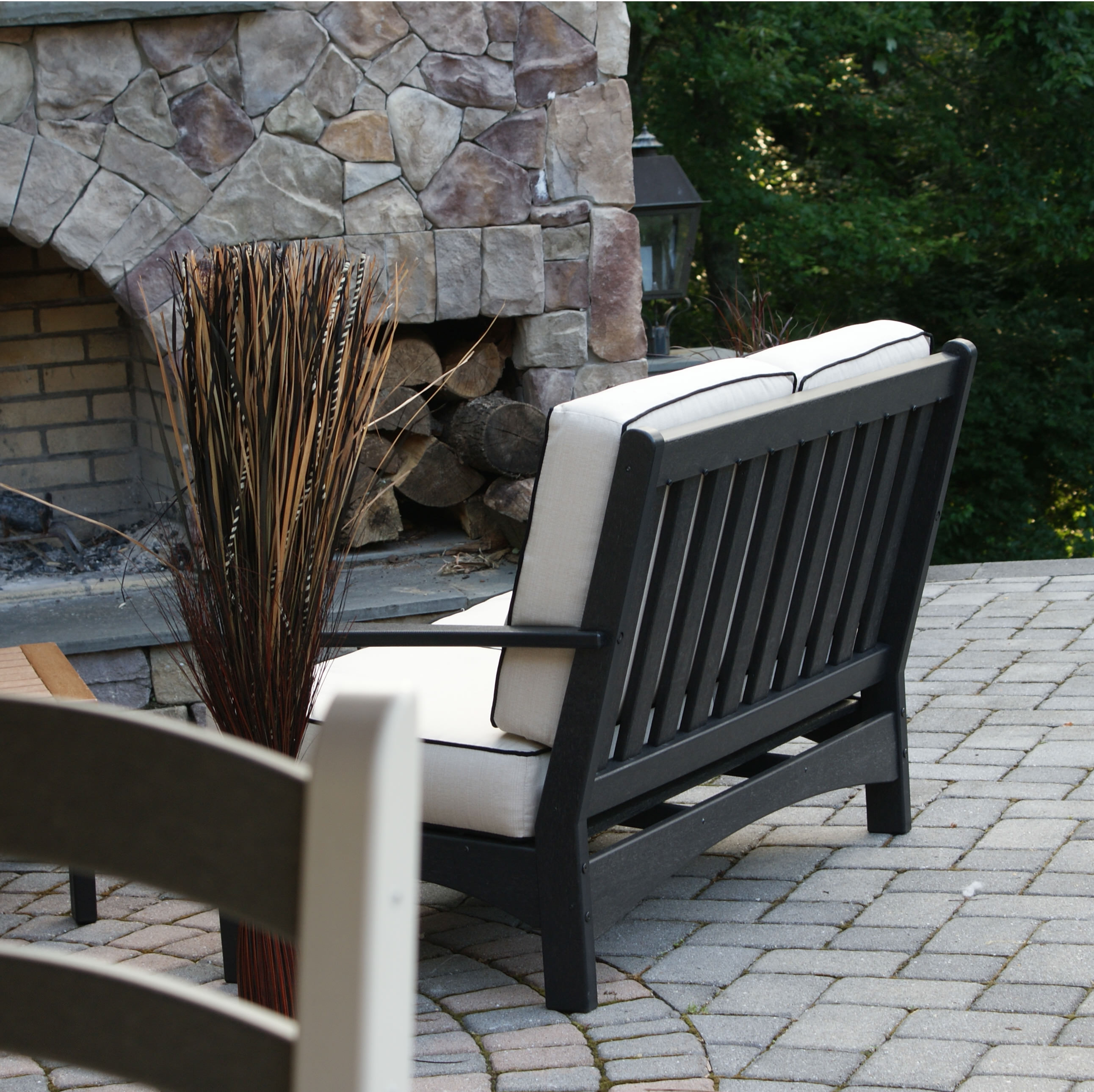 Square Cushion with Black Welting