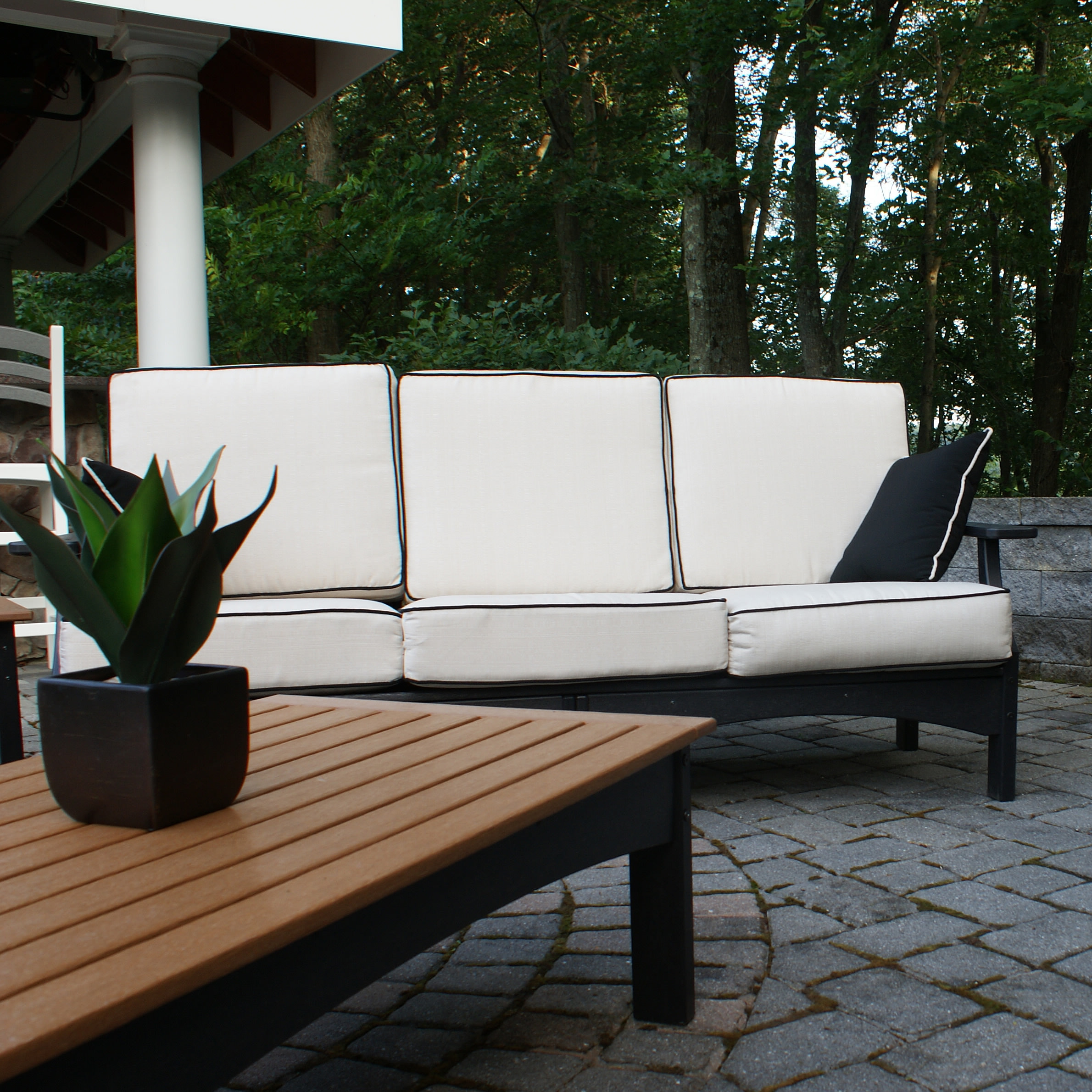 Square Cushions with Black Welting - Pillows sold separately