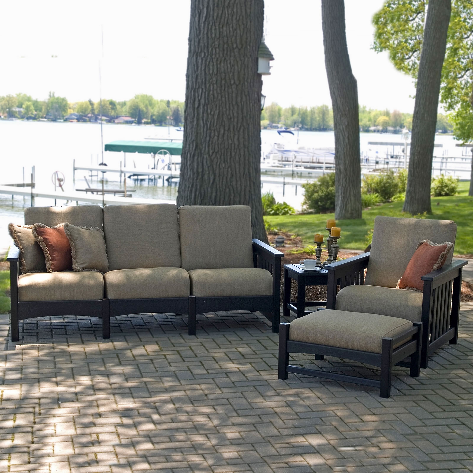 POLYWOOD® 4 Piece Outdoor Living Patio Set