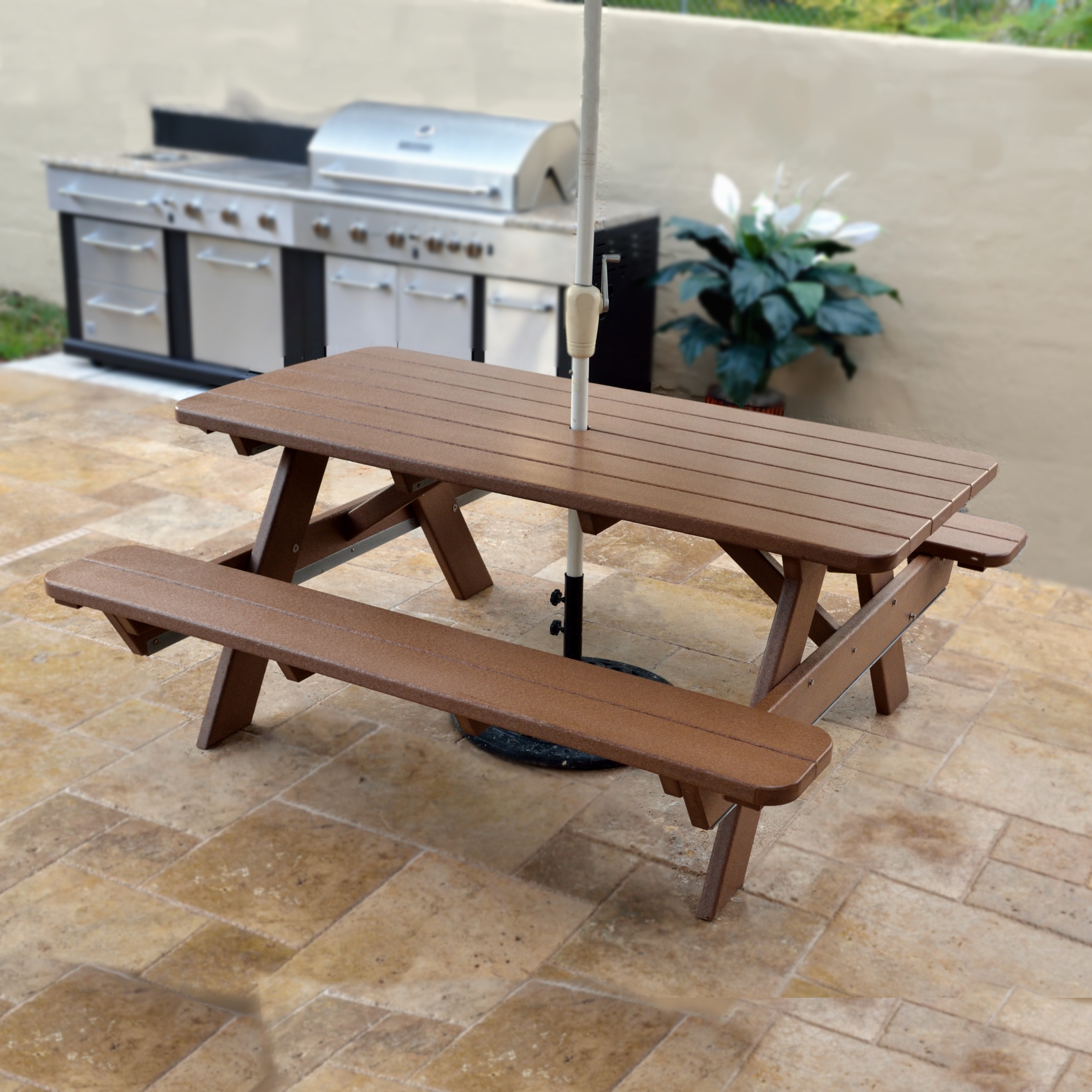 POLYWOOD 72 In Commercial Picnic Table