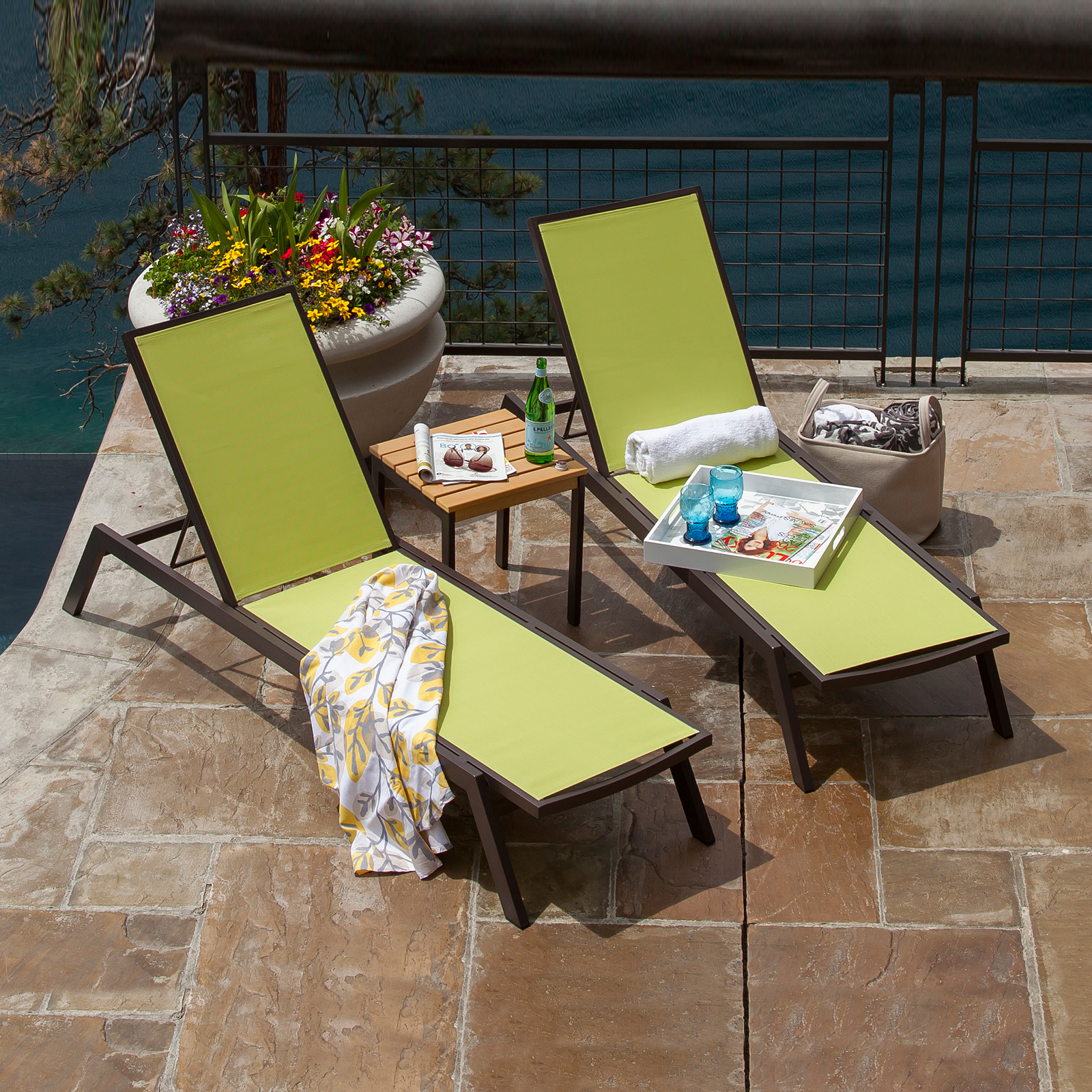 POLYWOOD Bayline Chaise 3 Piece Set