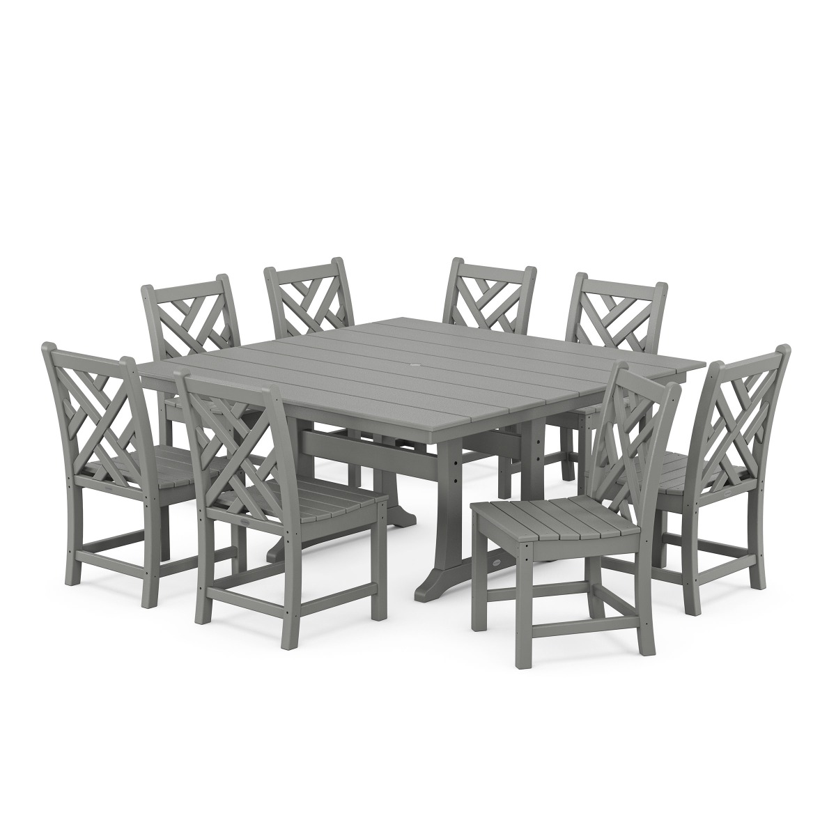 POLYWOOD Chippendale Farmhouse Trestle 9 pc Dining Set