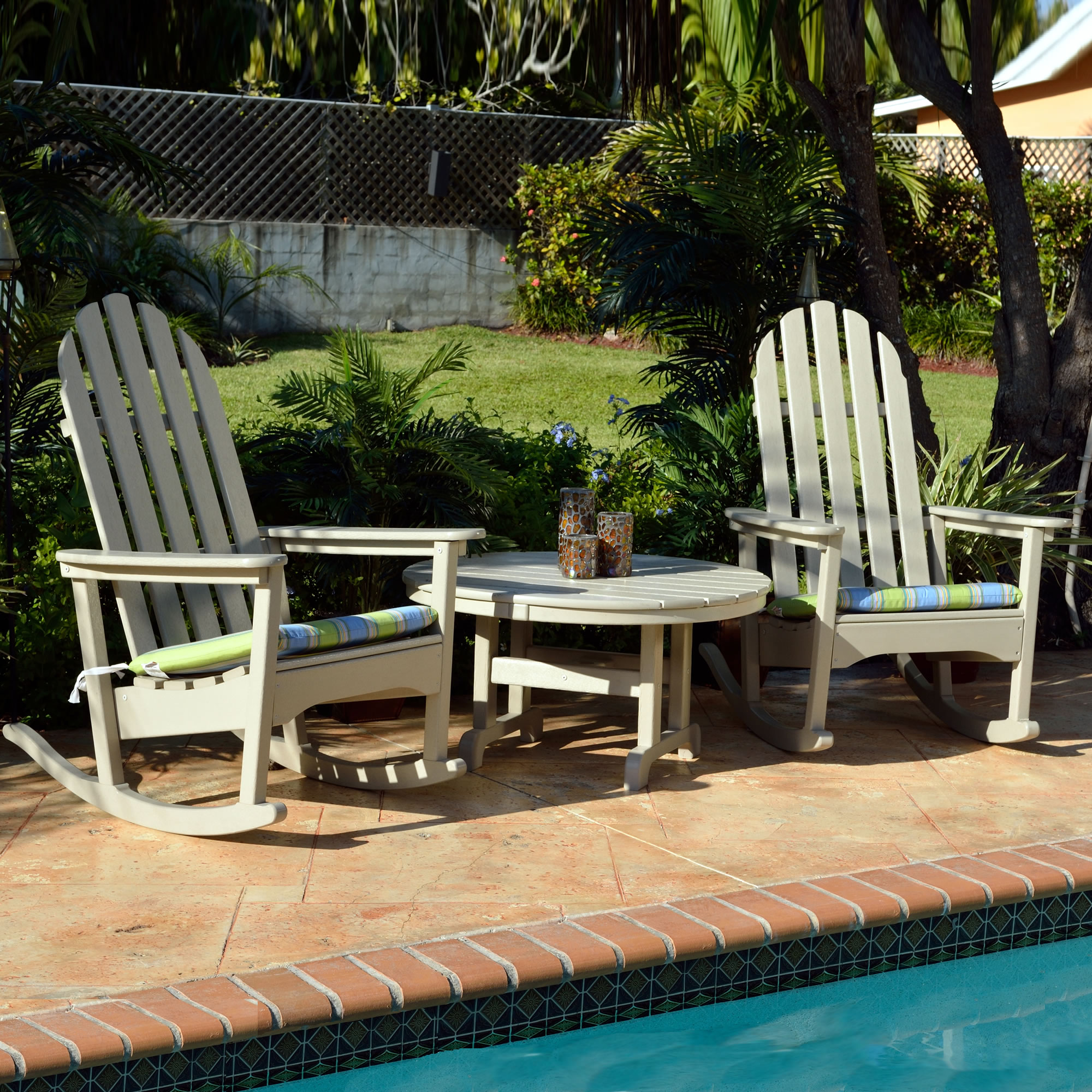 POLYWOOD Classic Adirondack Rocking Chair Seating Set