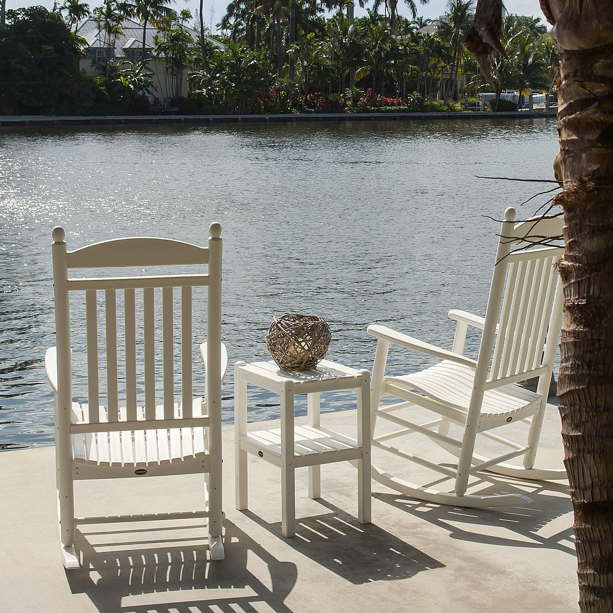 POLYWOOD Two-Shelf Side Table