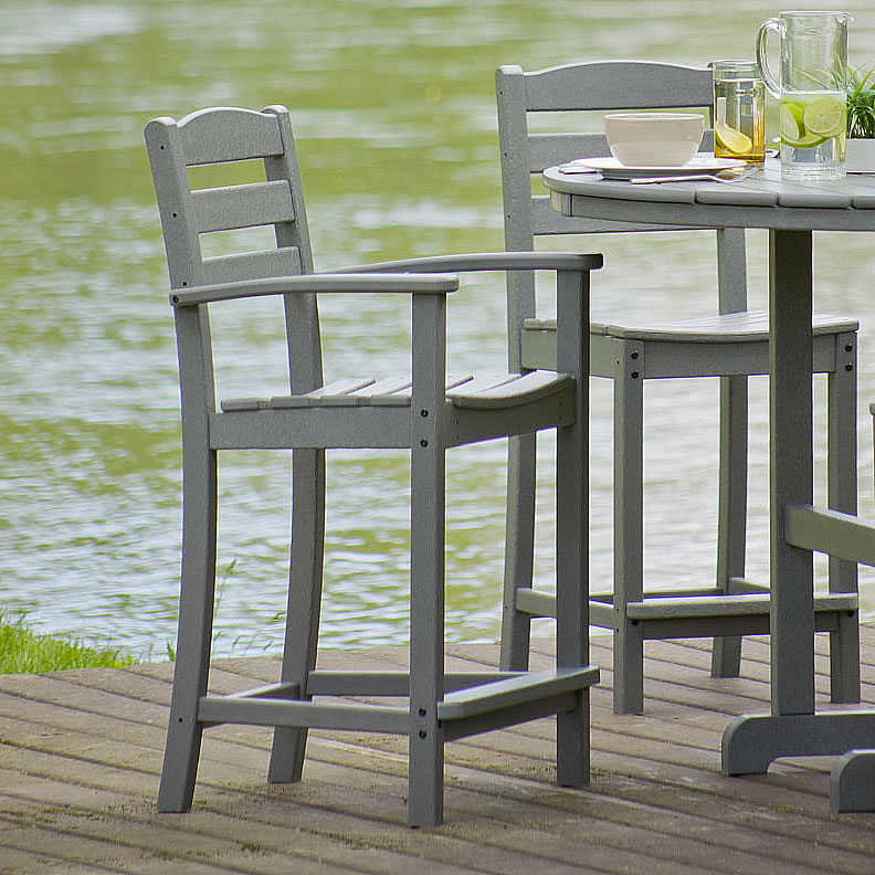POLYWOOD® La Casa Cafe Counter Arm Chair