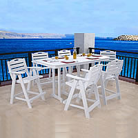 POLYWOOD Nautical 37x72 Counter Dining Set