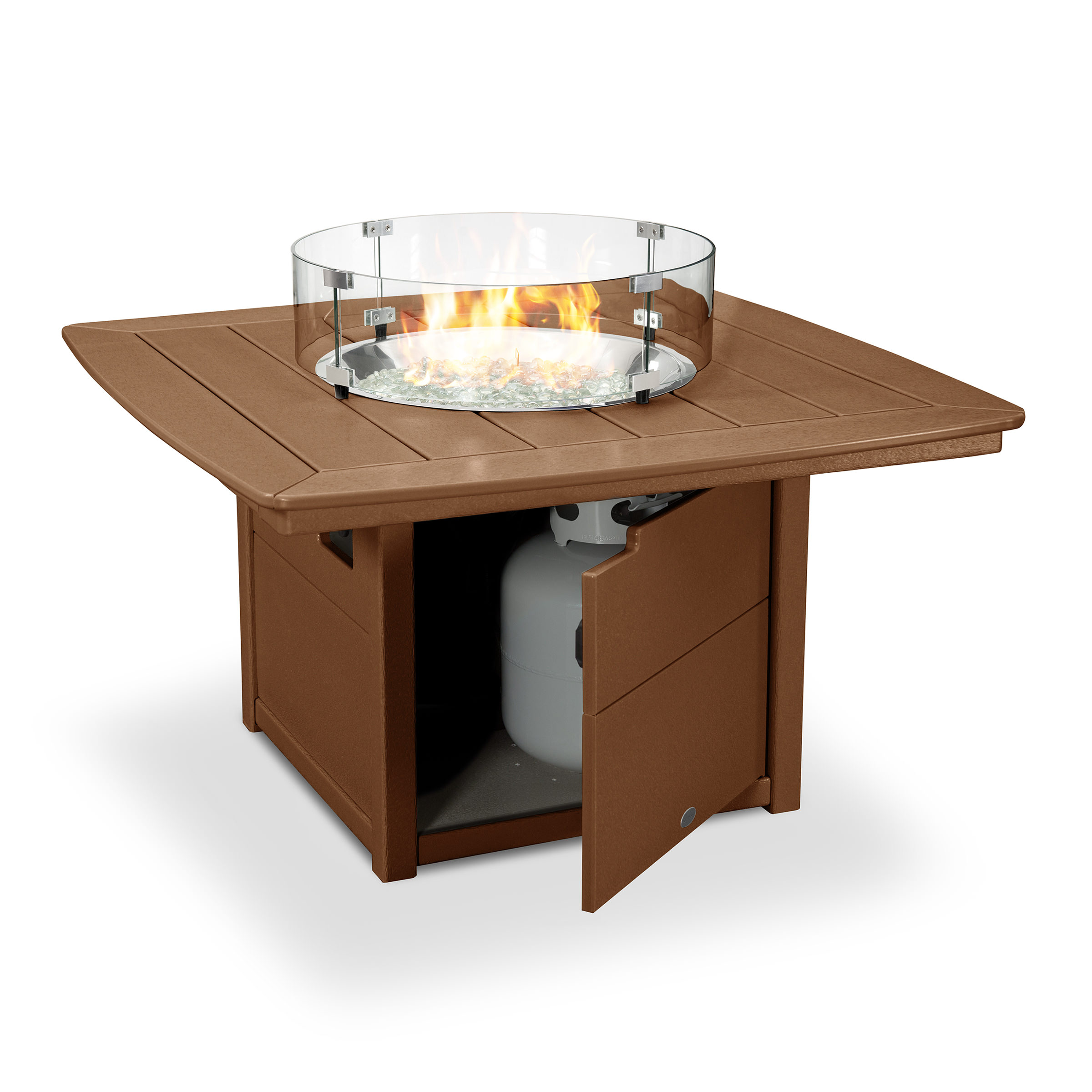 POLYWOOD Nautical 42 in Fire Pit Table