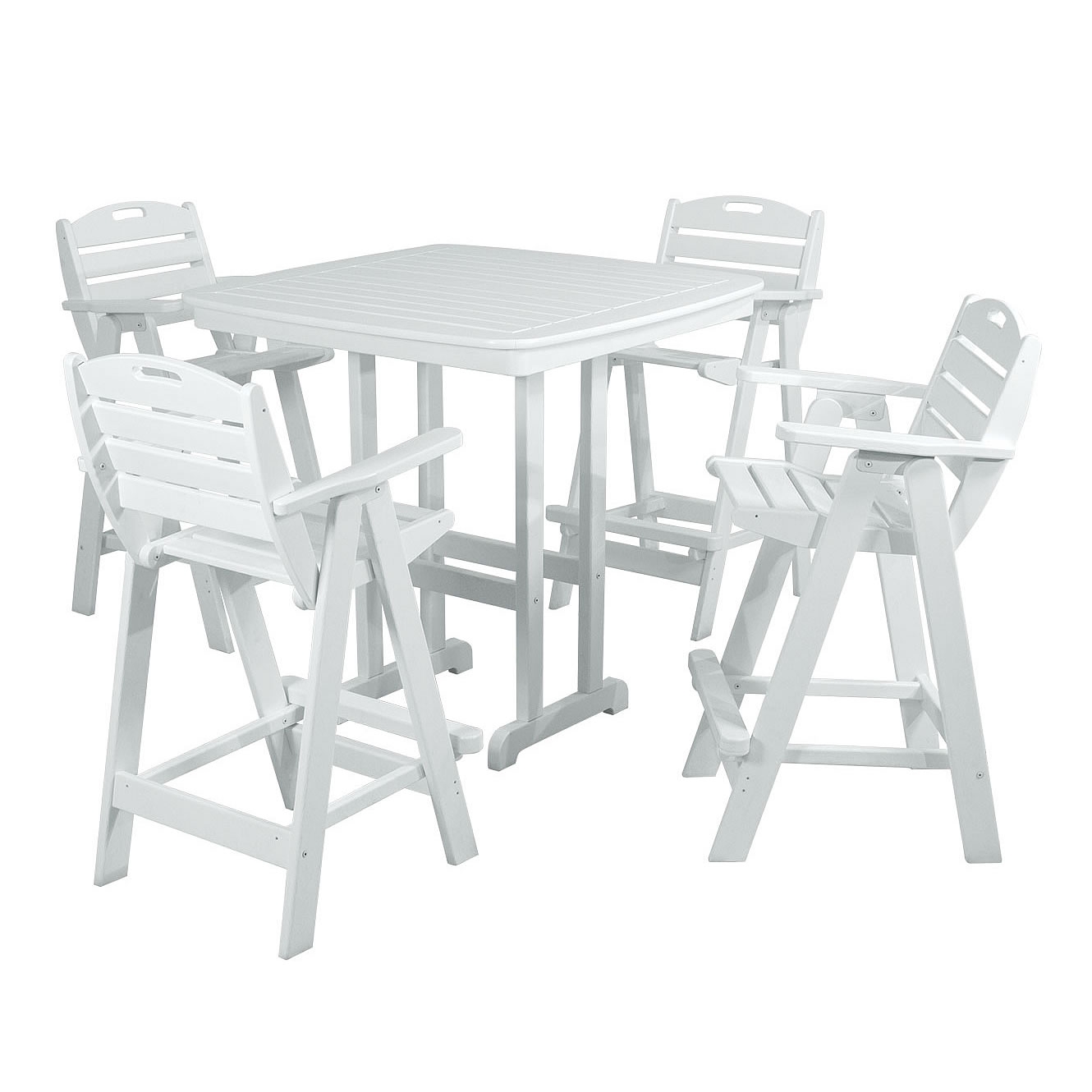 POLYWOOD Nautical Bar Table Set