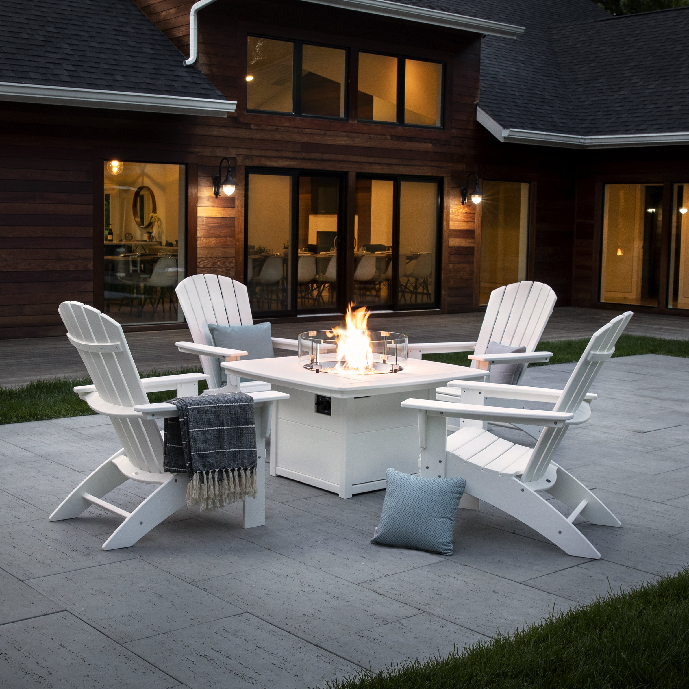 POLYWOOD Nautical Curveback Adirondack Chair