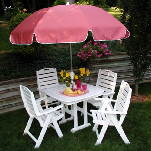 POLYWOOD Nautical High Back 4 Chair Dining Set