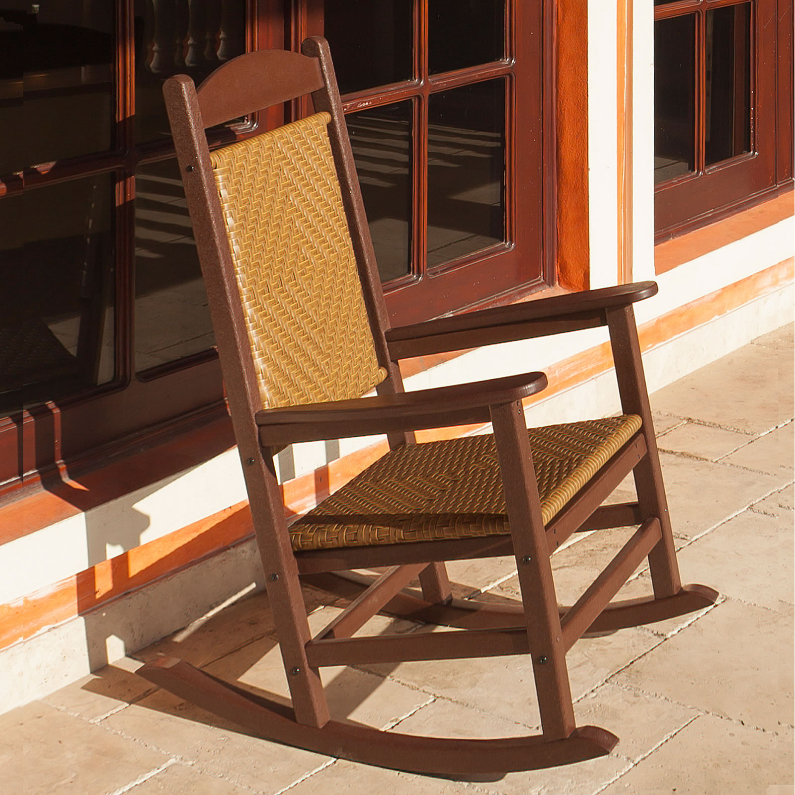 POLYWOOD Presidential Rocker with Woven Seat and Back