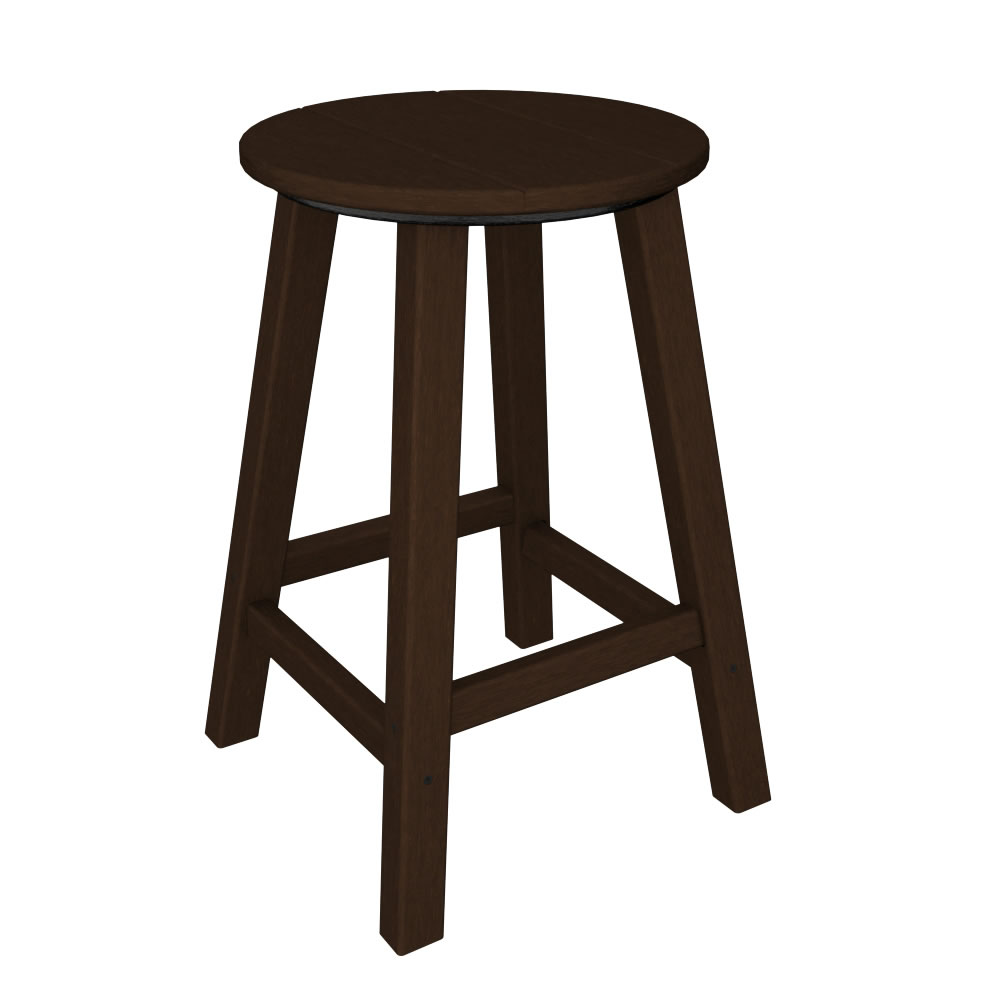 POLYWOOD Traditional 24 In Round Bar Stool (Sold in Pairs)