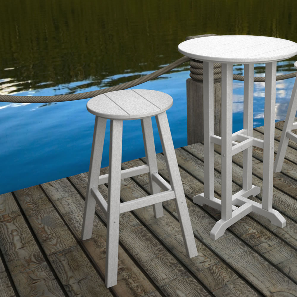 POLYWOOD Traditional 30 In Round Bar Stool (Sold in Pairs)