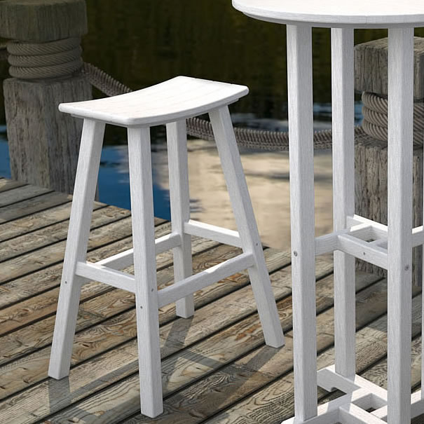 POLYWOOD Traditional 30 in Saddle Bar Stool