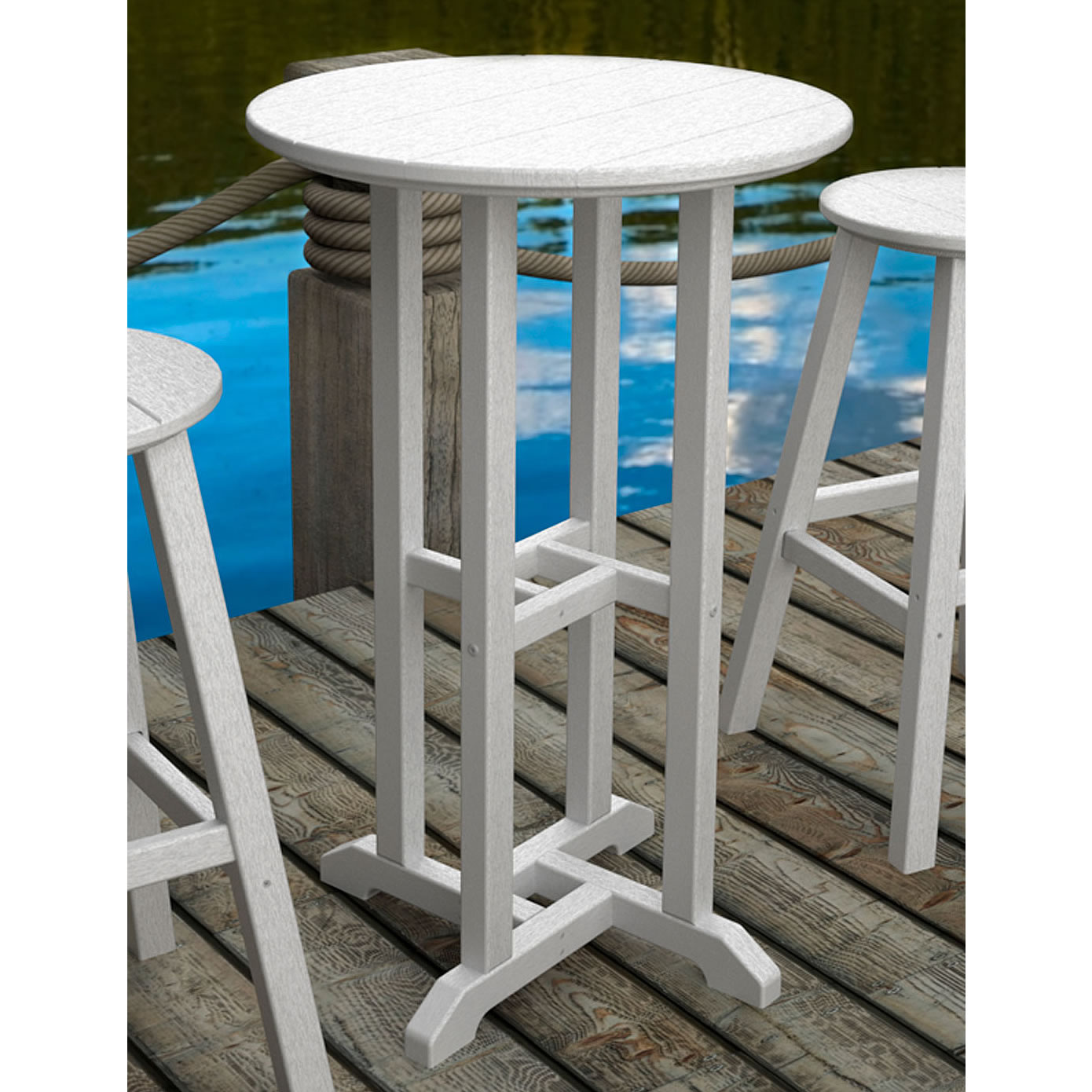 POLYWOOD Traditional Round 24 Inch Bar Height Table