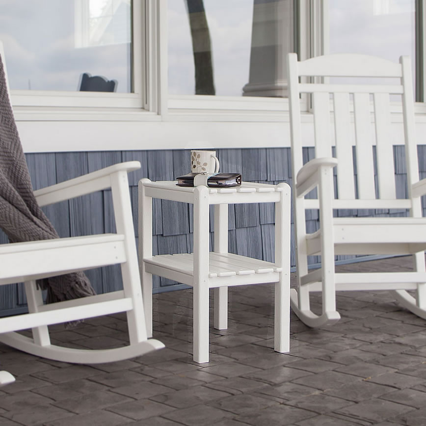 POLYWOOD Two-Shelf Side Table